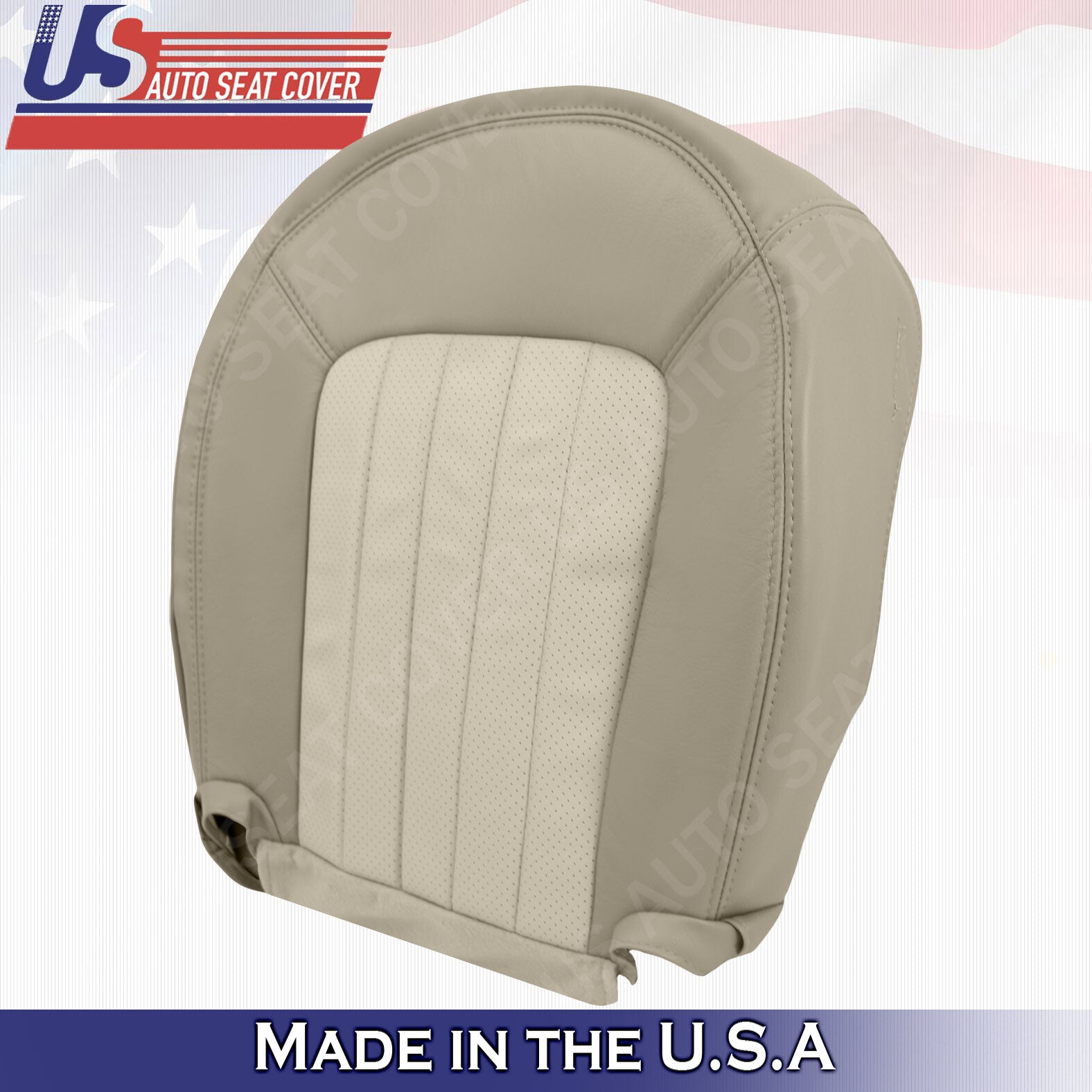2002 TO 2005 Mercury Mountaineer FRONT BOTTOMS Perf Leather Cover 2tone Tan
