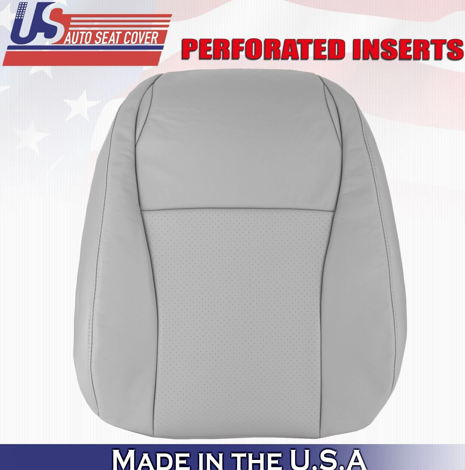 2006 2007 For Toyota Highlander Driver Top Perforated Leather Seat Cover Gray