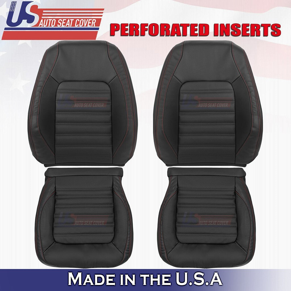 2011 to 2018 FITS VW Jetta GLI Driver & Passenger Bottoms-Tops Seat Cover Black