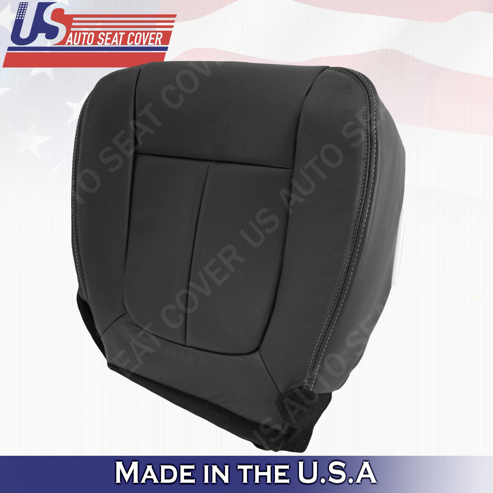 2009 to 2014 Ford F150 XL Passenger Bottom TEXTURE Leather Seat Cover Black