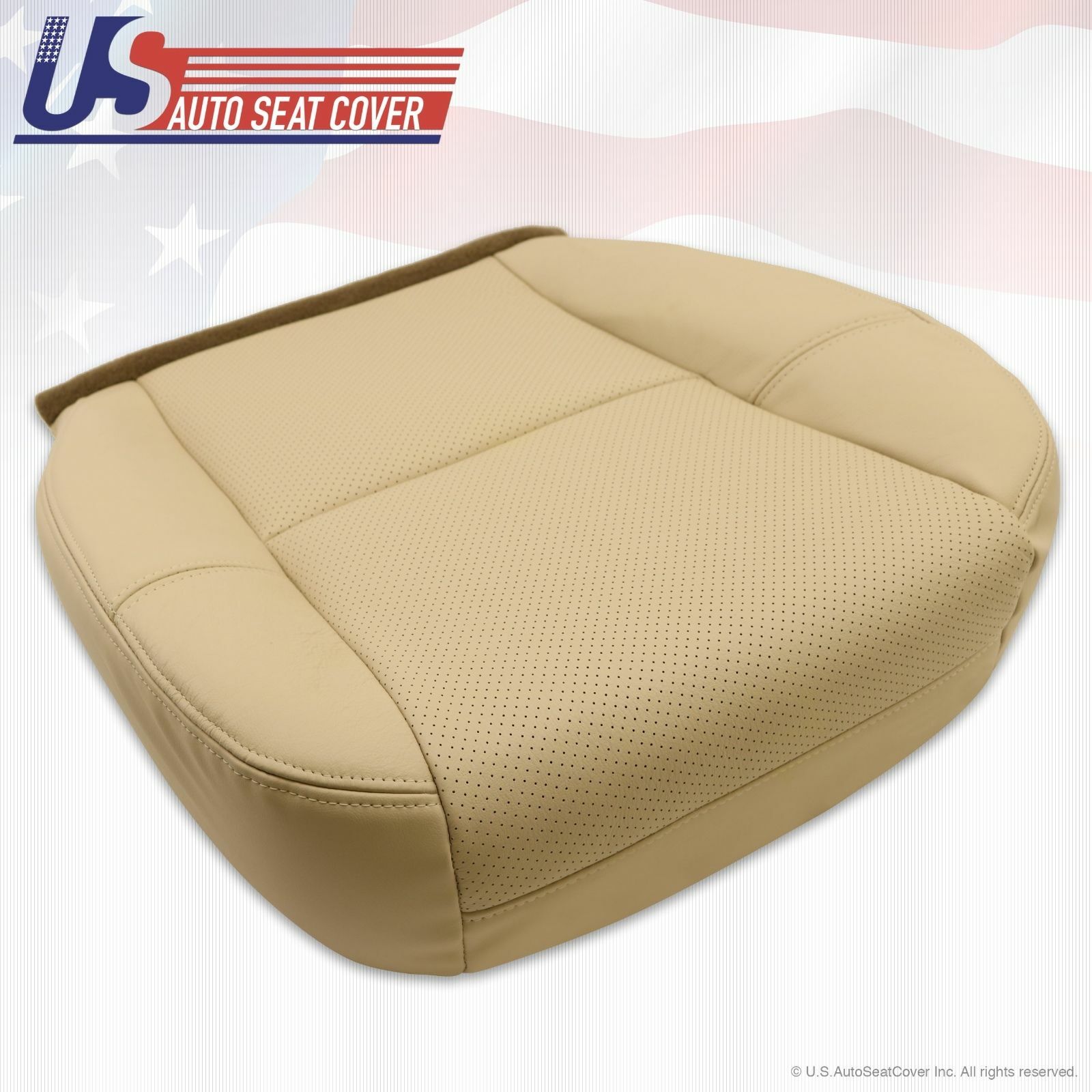2011 Cadillac Escalade Driver Side Seat Bottom Leather Cover Tan Perforated