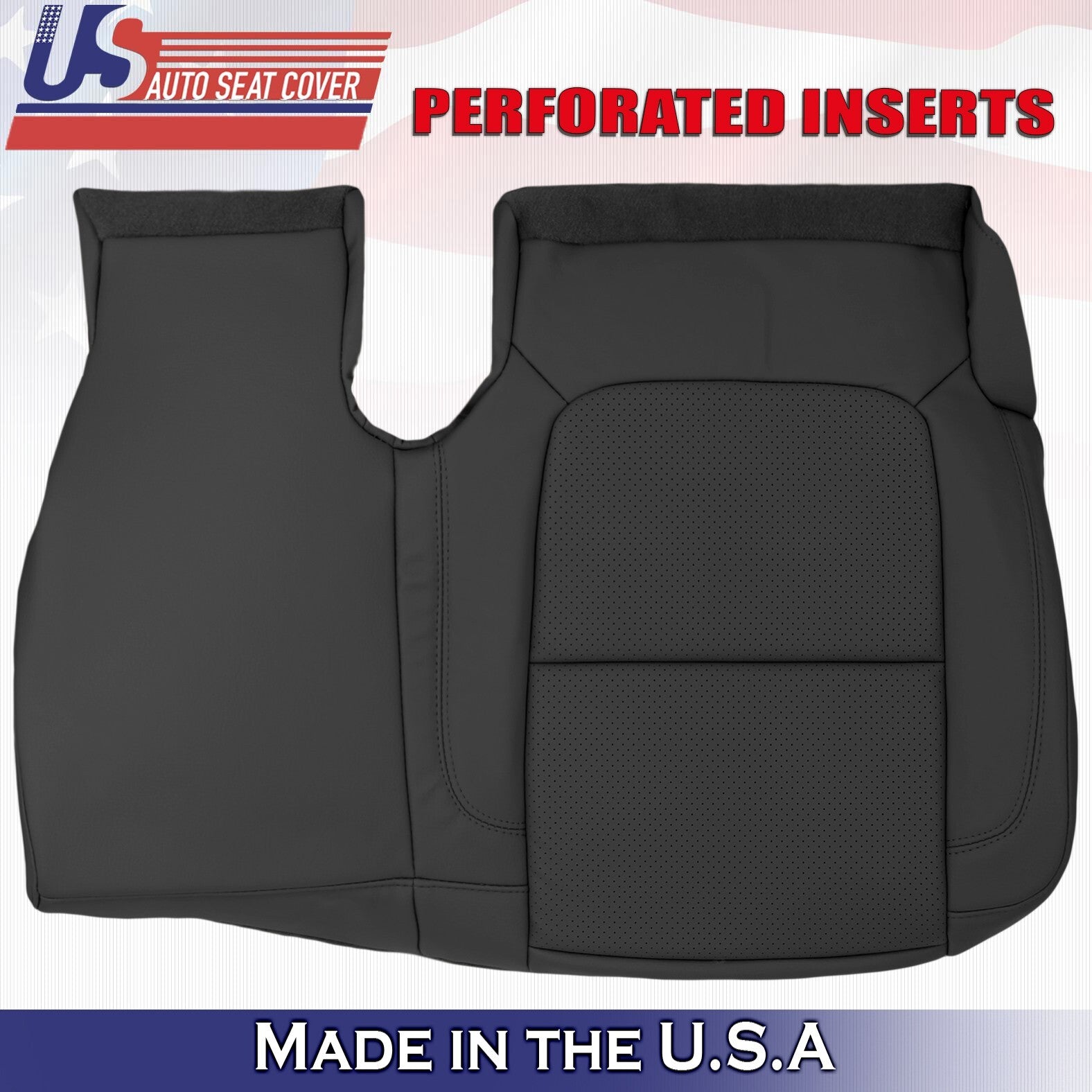 2014 2015 For Ford Explorer 2nd Row Driver Bottom Perforated Leather Cover Black