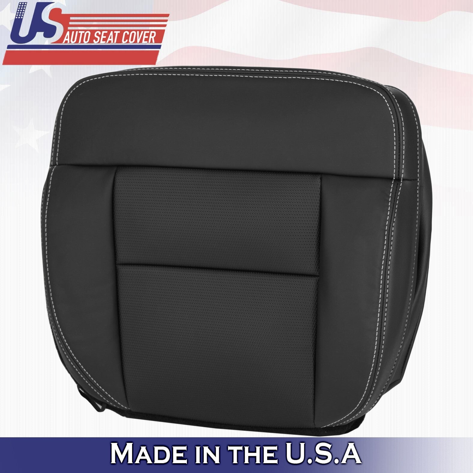 2004 to 2008 For Ford F150 Front Passenger Bottom Leather Seat Cover Black