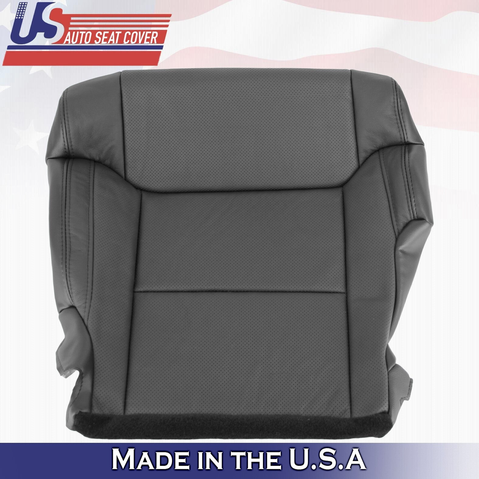2016 2017 2018 For Toyota Tundra Driver Passenger Bottom Leather Seat Covers BLK