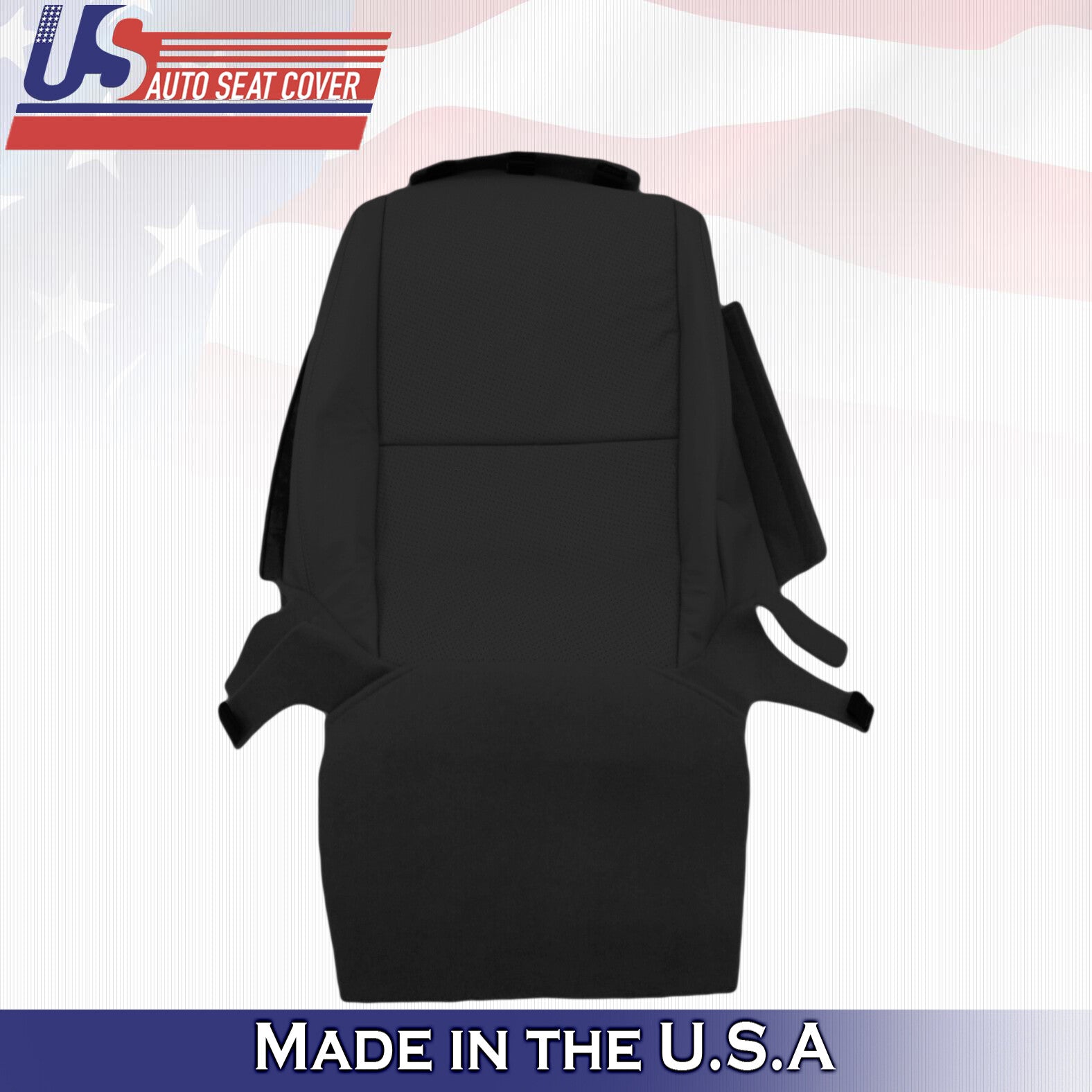 2004 Fits Acura TL Driver Passenger Top & Bottom Perforated Leather Covers BLK