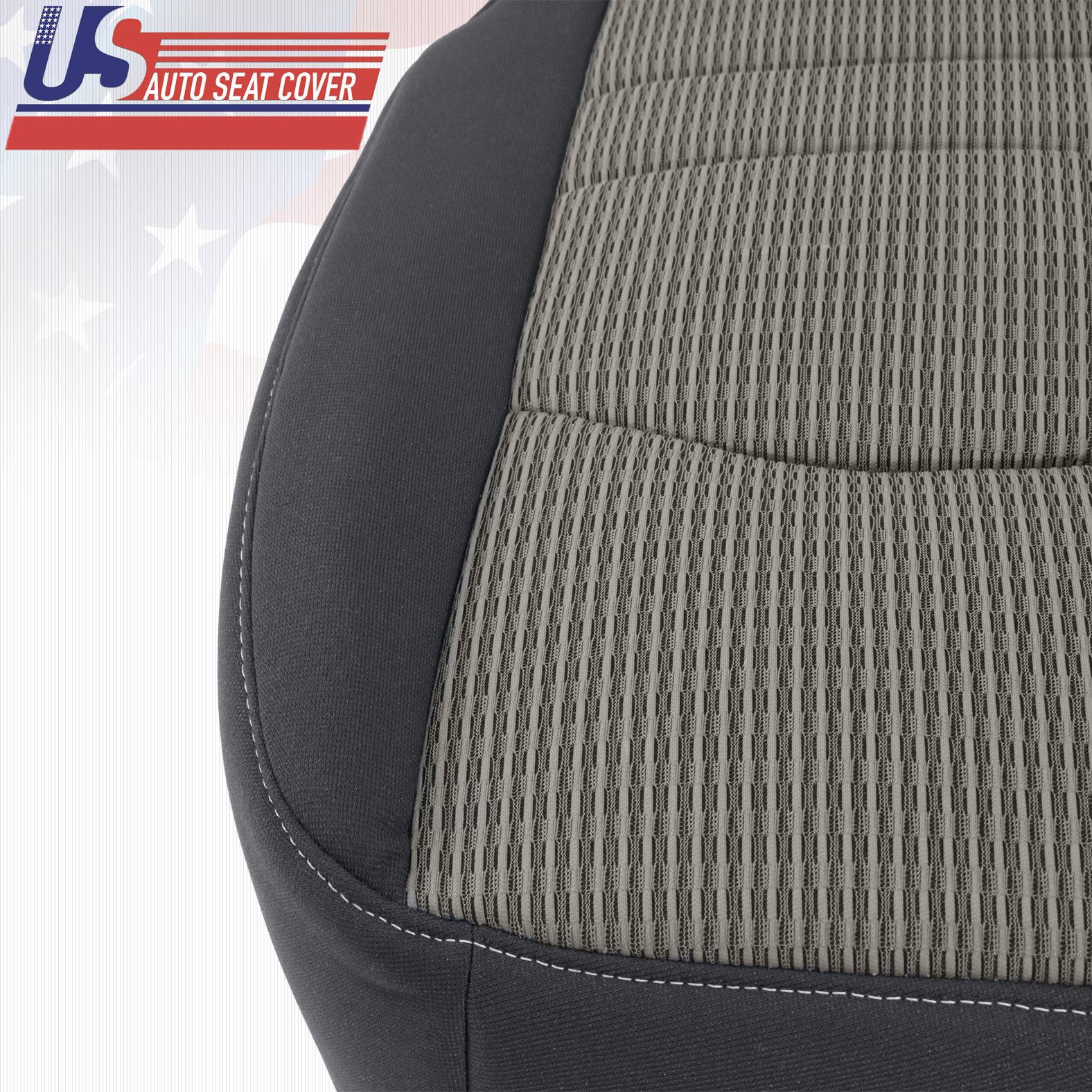 2011 2012 For Dodge Ram 3500 4500 SLT Driver Bottom CLOTH Seat Cover Black/Gray