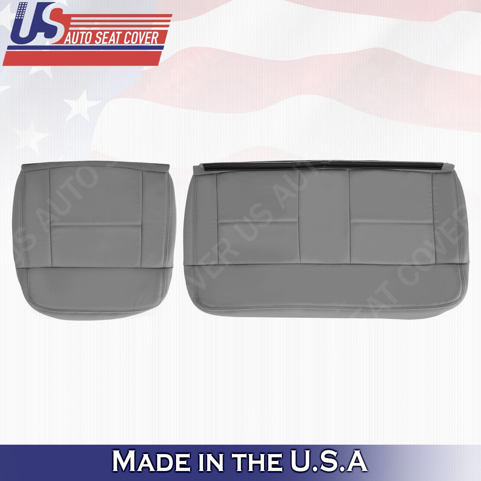 Rear Driver & Passenger Bottoms Leather Covers Gray 2004 to 2008 Fits Ford F150