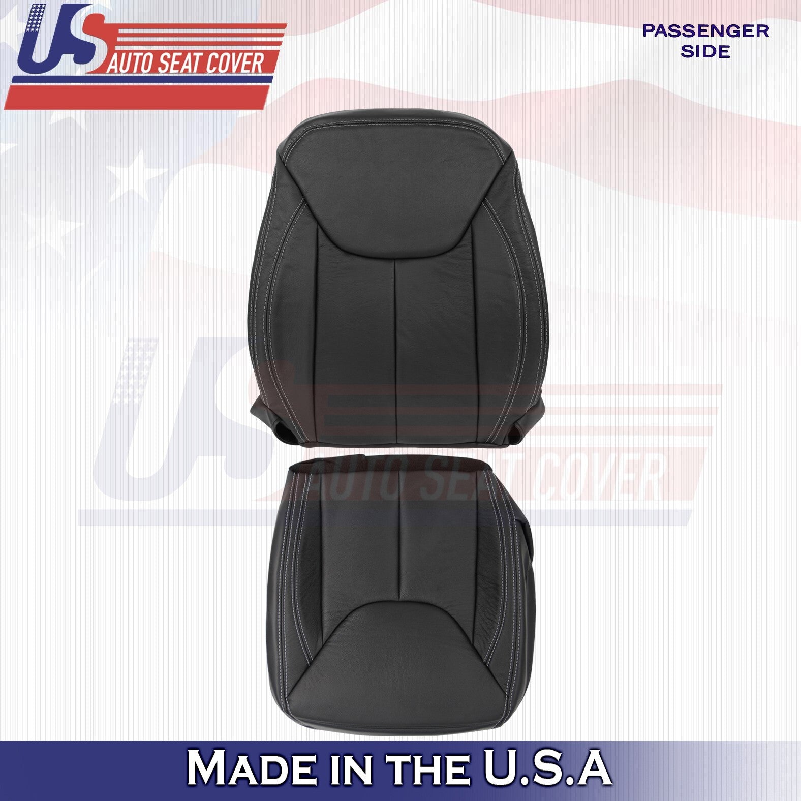 2011-2017 For Jeep Rubicon Passenger Bottom &Top  Leather Cover Black