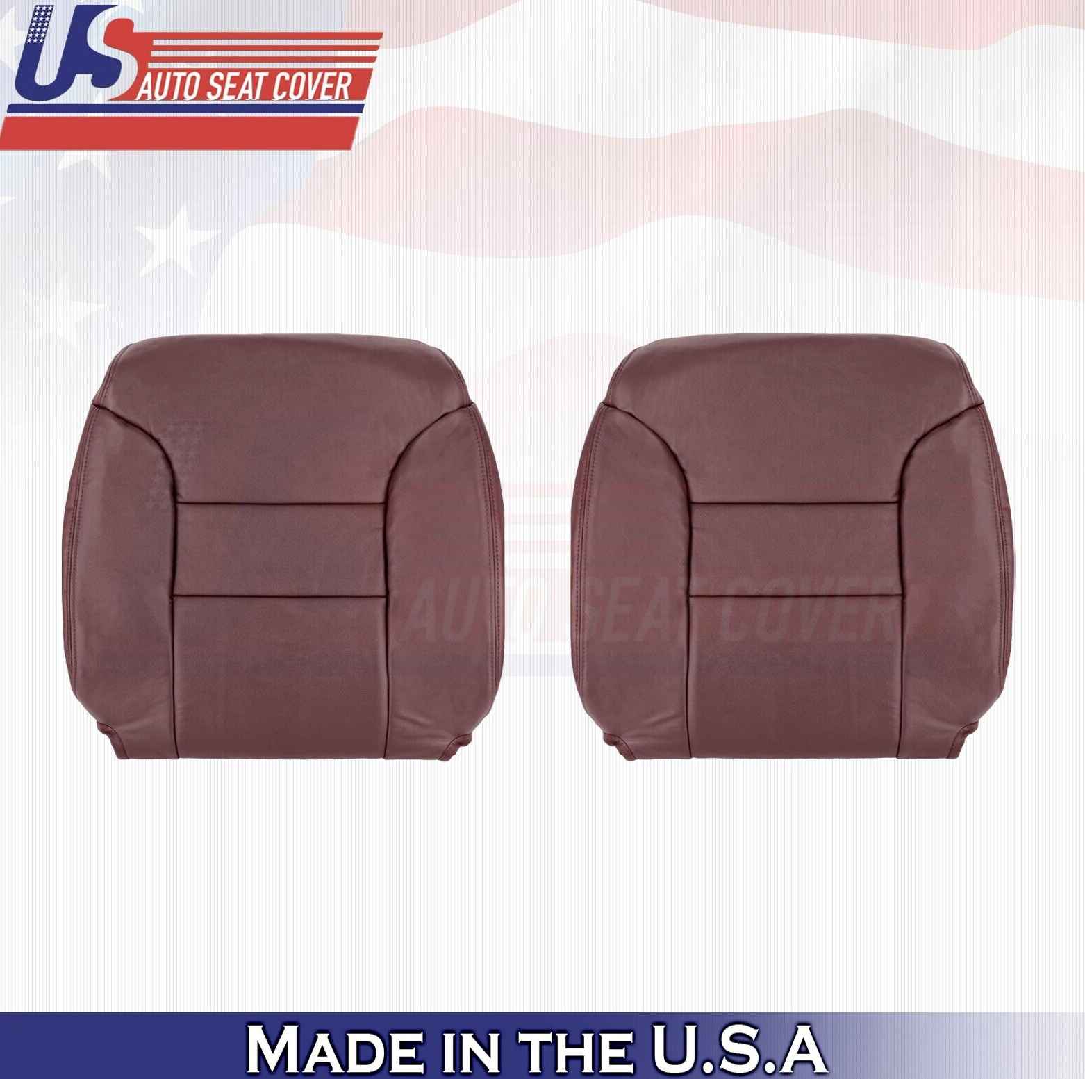 1995 to 2000 For Chevy Silverado 3500 Driver & Passenger Top Leather Covers Red