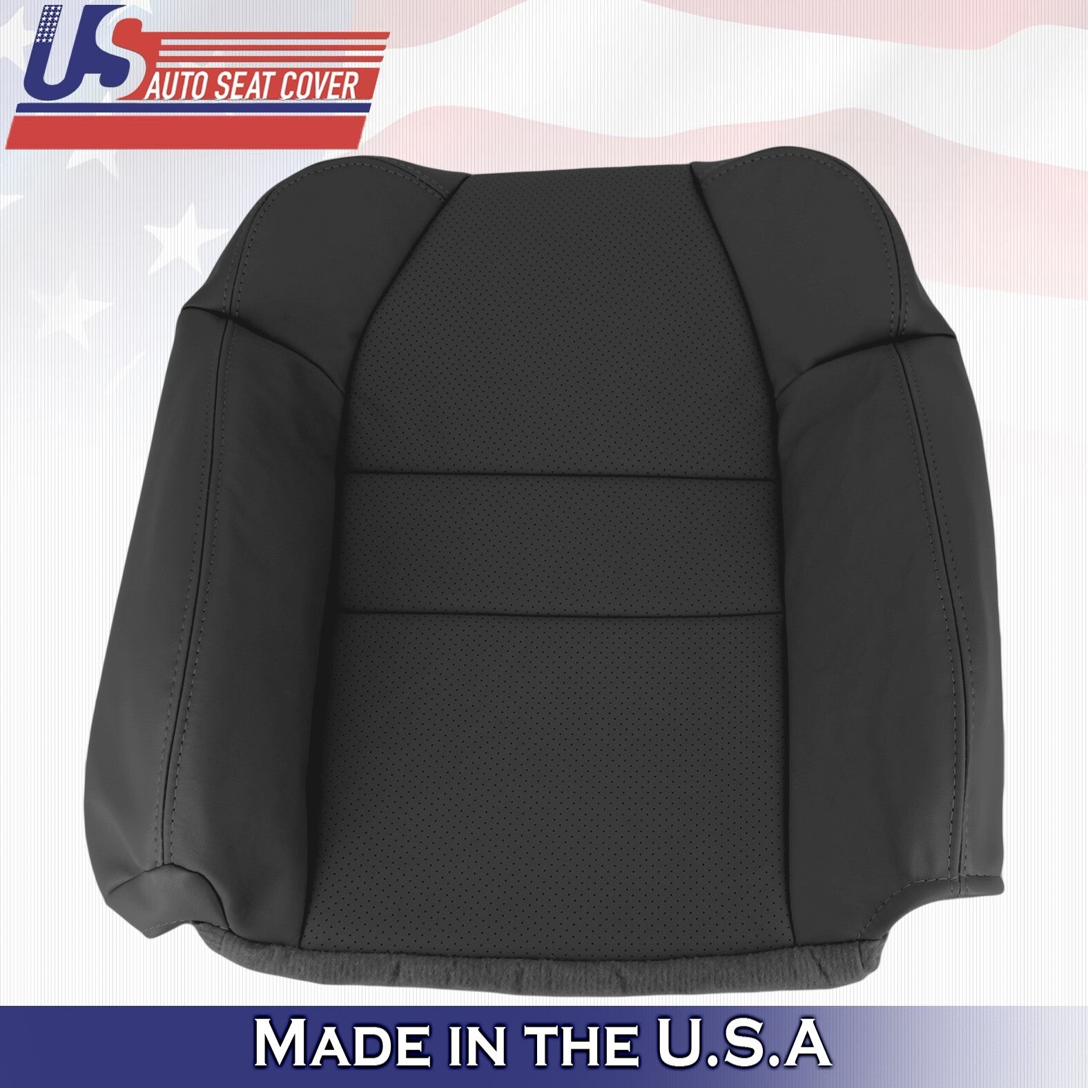 2001 2002 2003 For Acura MDX Driver Side Top & Bottom Leather Seat Covers Black