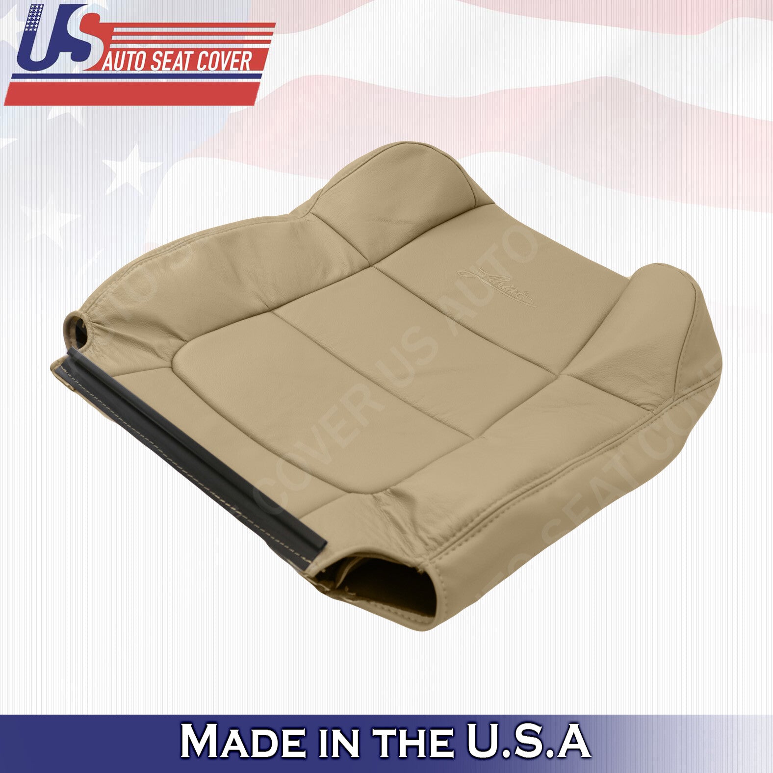 FRONT UPPER LEFT HAND Seat Cover Med. Parchment Tan Leather 2001 -2003 Ford F150