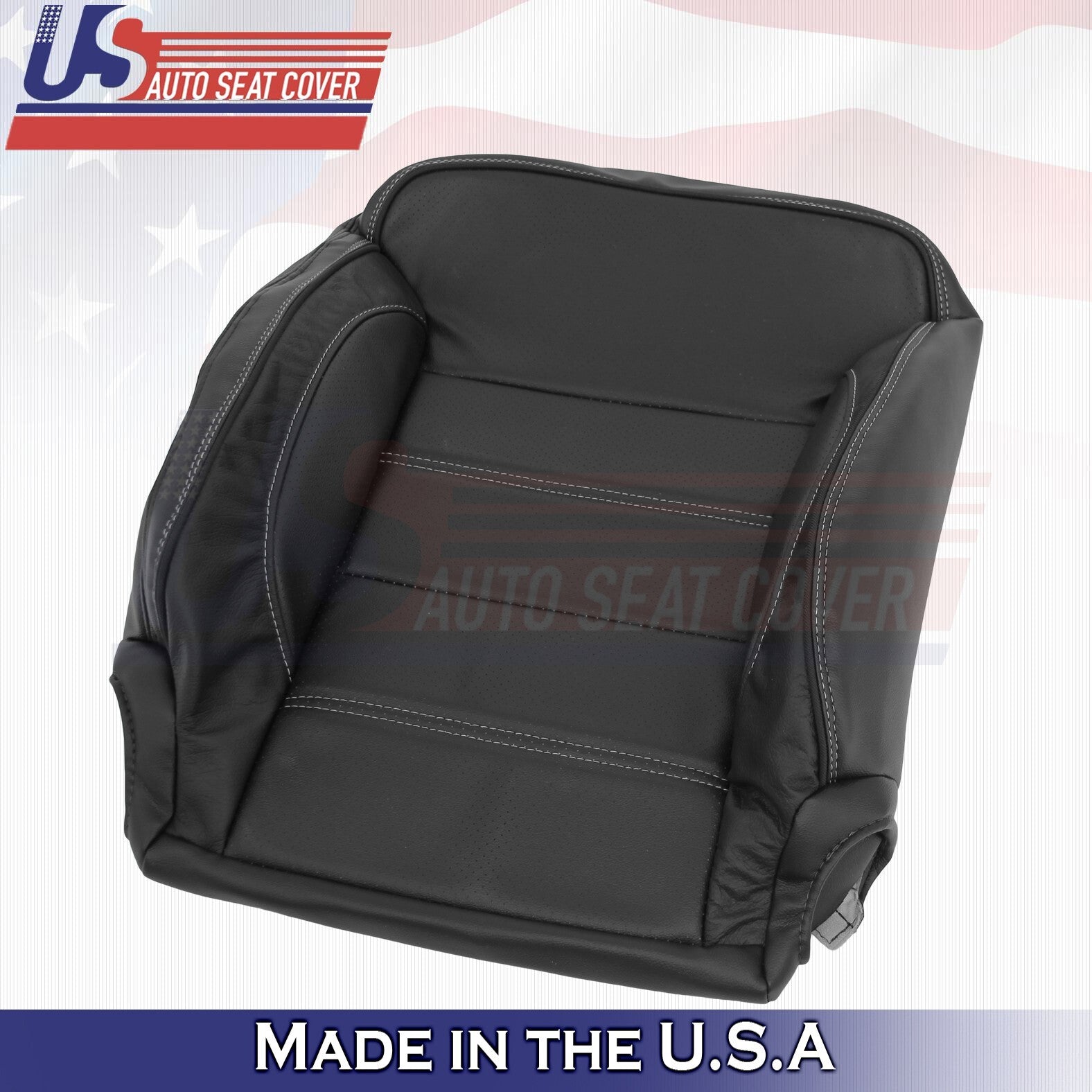 2014 to 2019 For GMC Sierra Denali Passenger Top Perforated Leather Cover Black