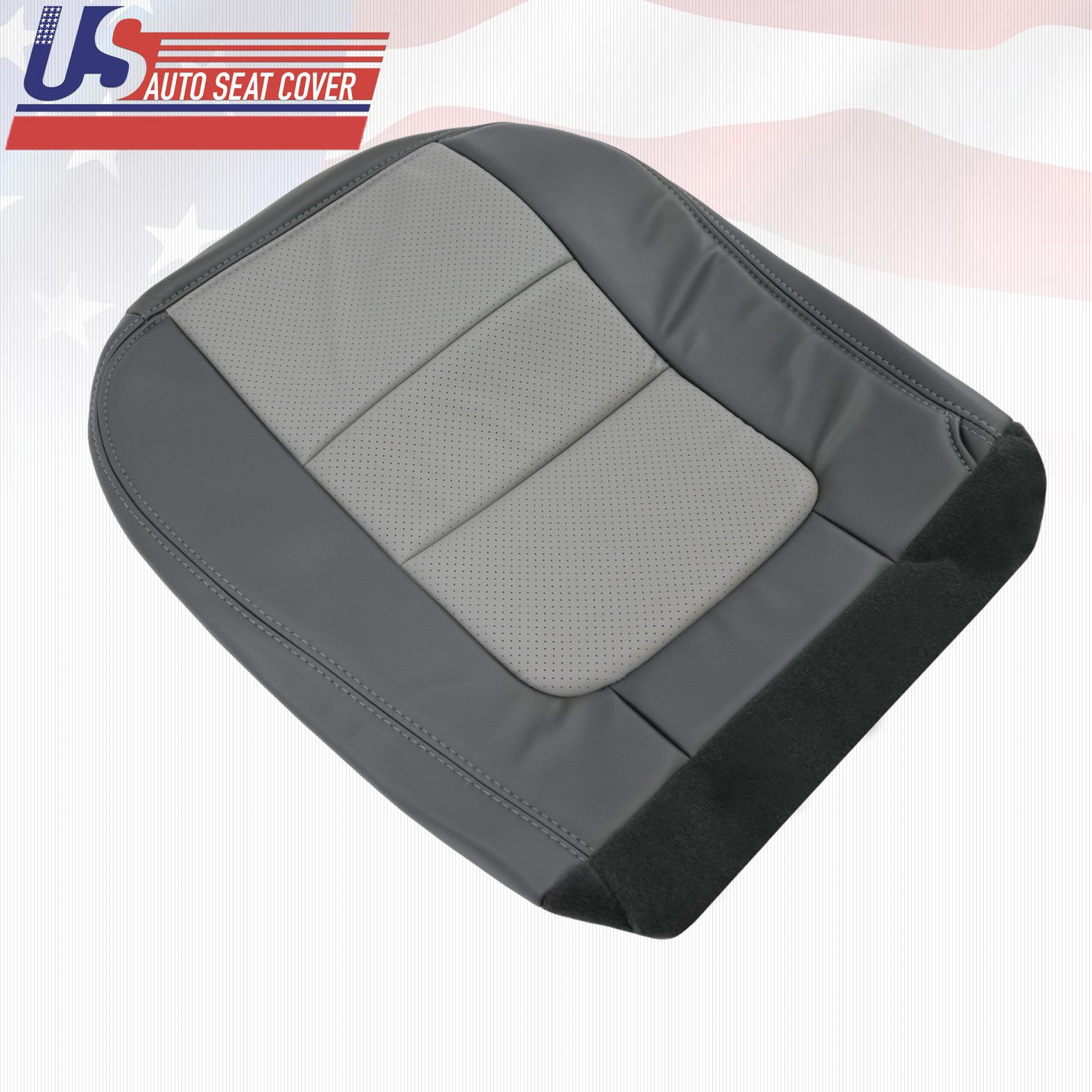 2001 Ford F250 Platinum Edition Driver Bottom All New Seat Cover in 2-Tone Gray