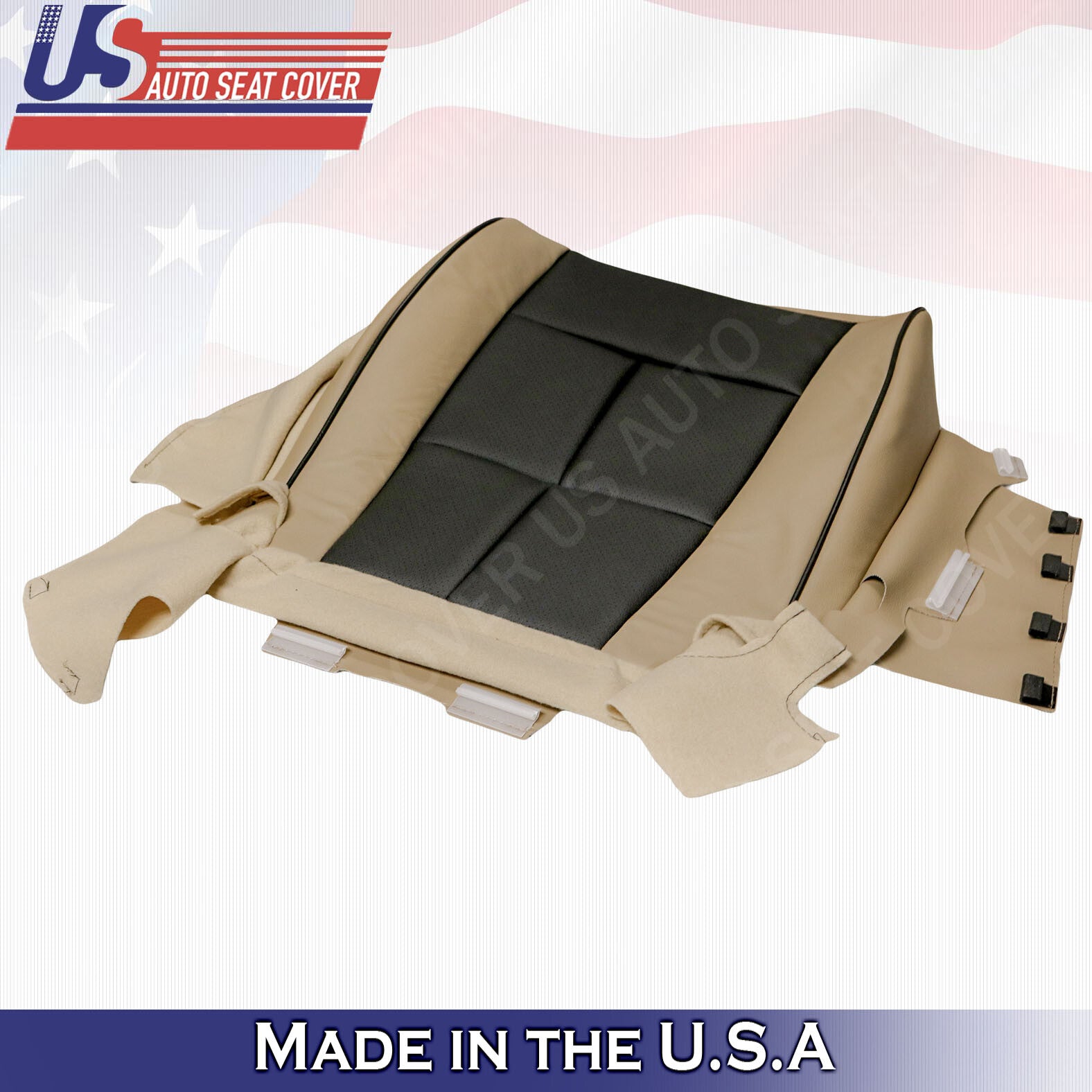2011 to 2014  Lincoln Navigator Passenger Bottom Perforated seat Cover Black/Tan