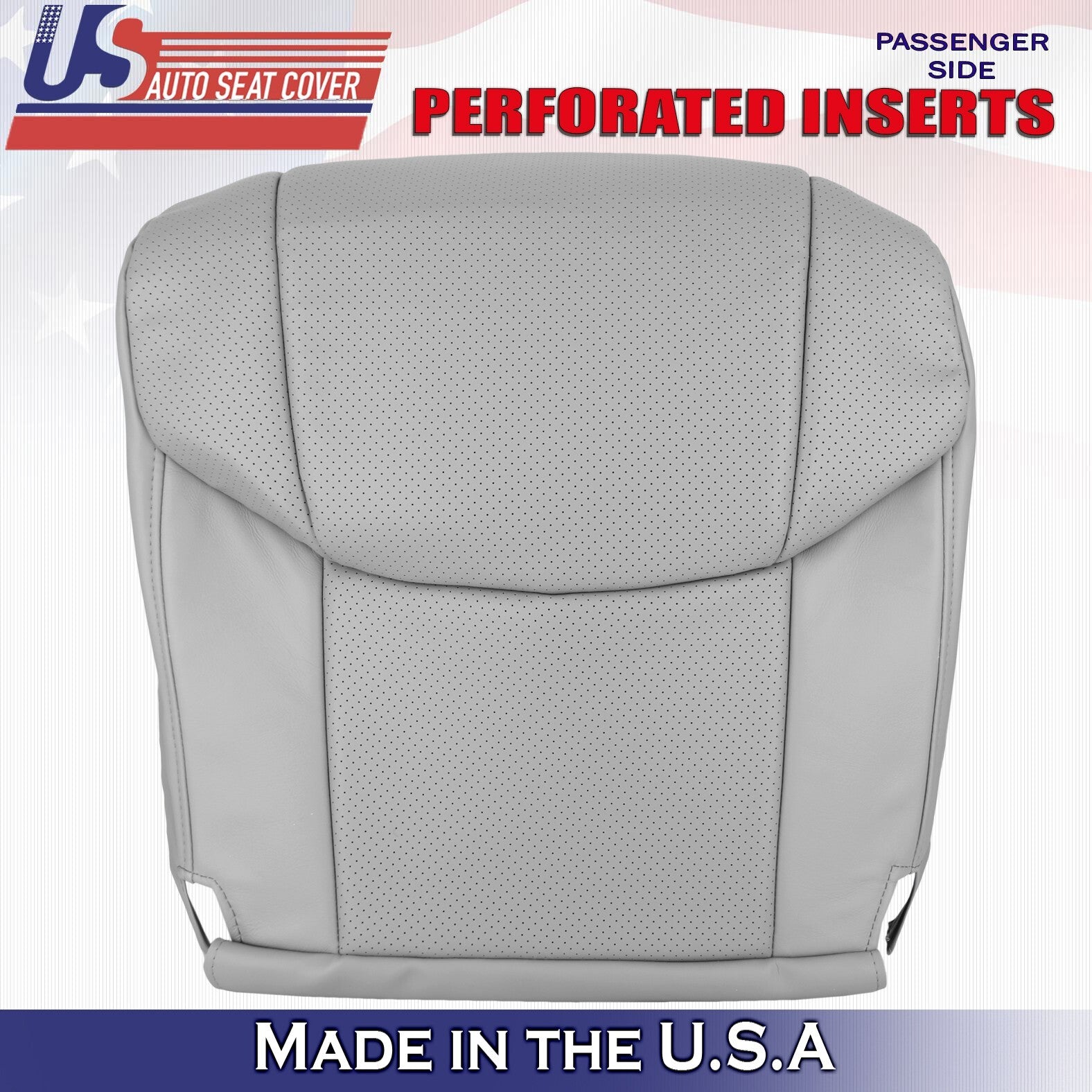 2007 For Toyota Avalon Driver & Passenger Bottom Perforated Leather Covers Gray