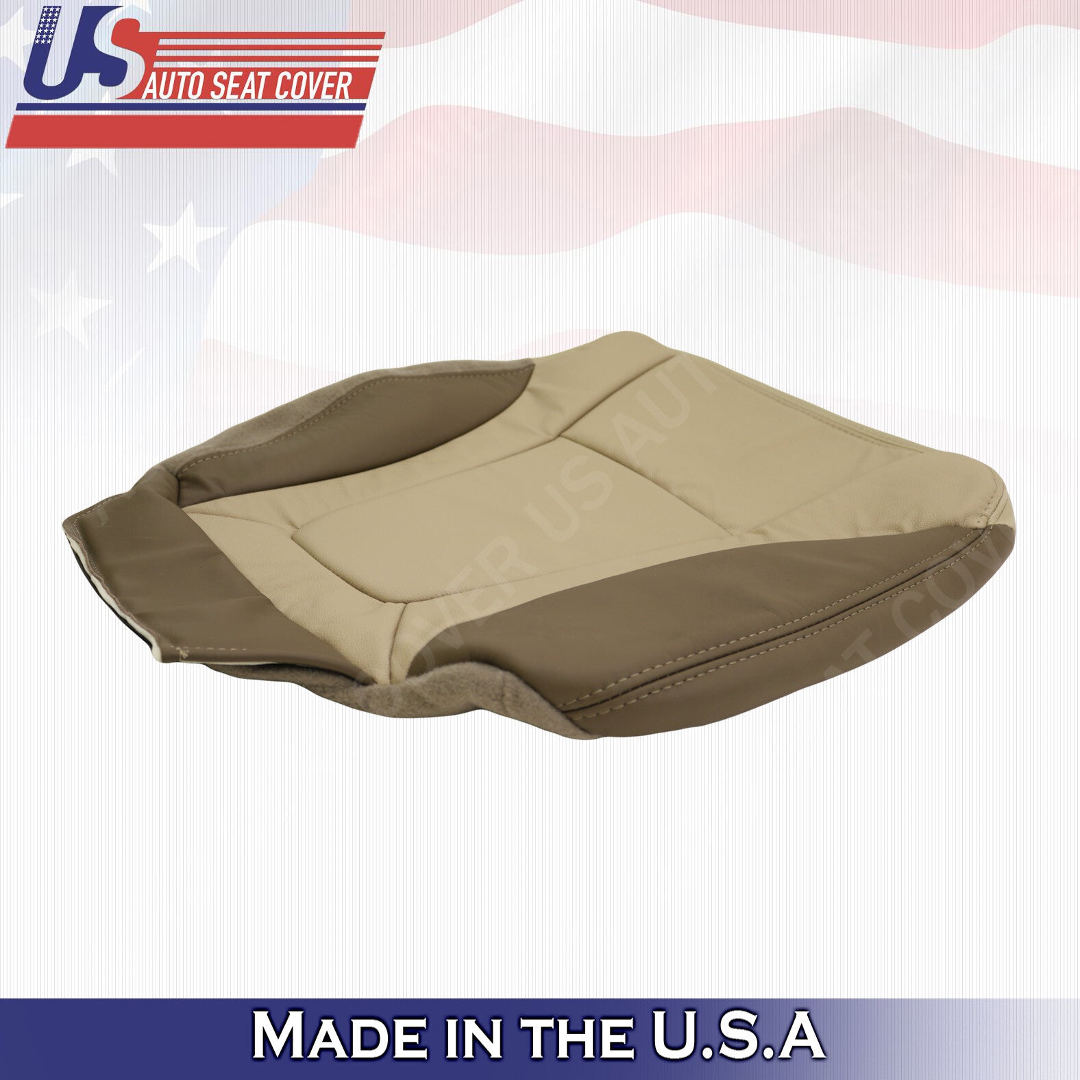 Fits 2003 2004 Chevy Trailblazer Driver & Passenger Bottom Vinyl Seat Cover Tan