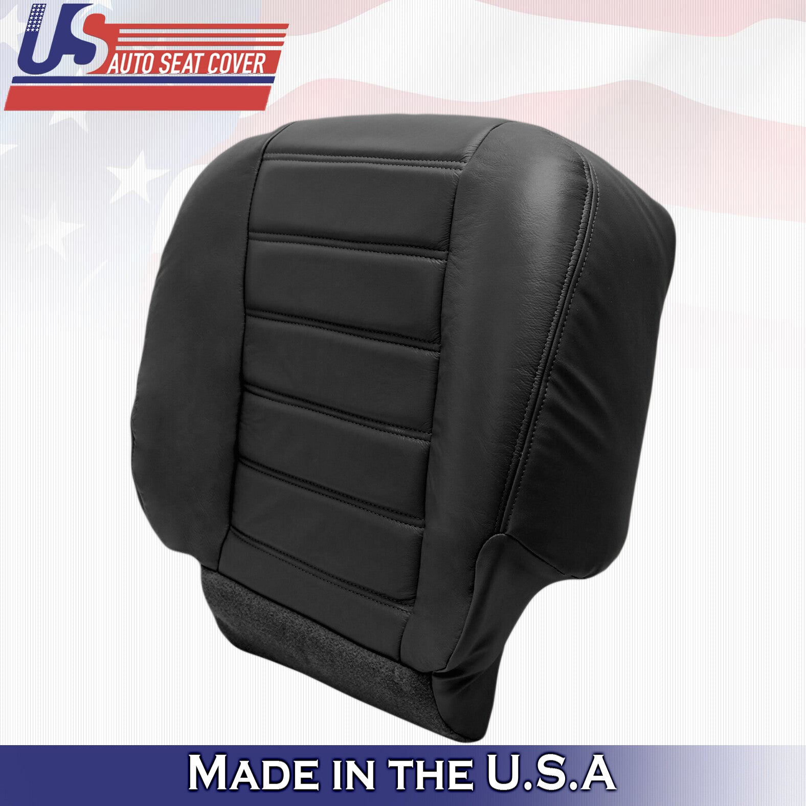 2003 2004 For Hummer H2 Driver & Passenger Side Bottom Leather Seat Covers Black