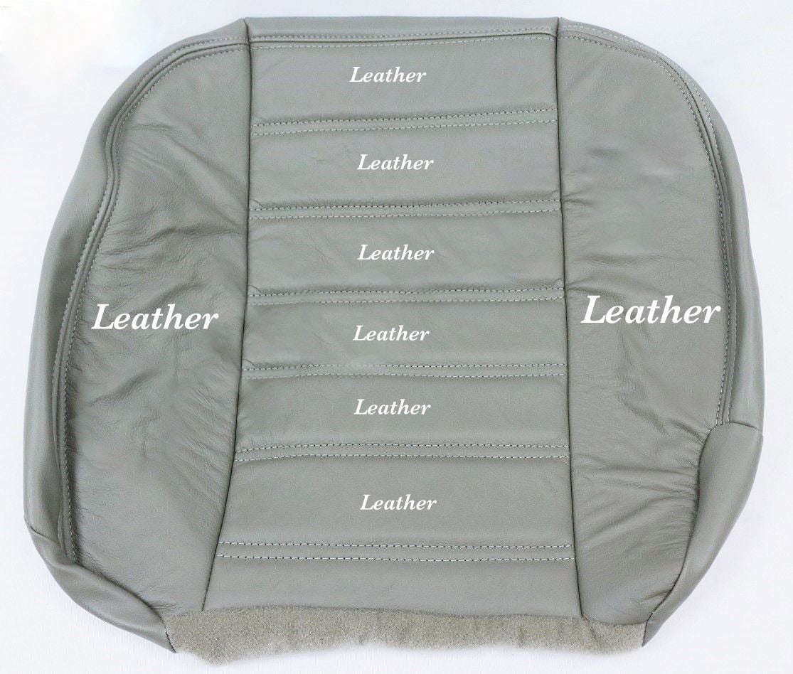 2003 to 2007 Hummer H2 Driver Side Bottom Synthetic Leather Seat Cover Gray