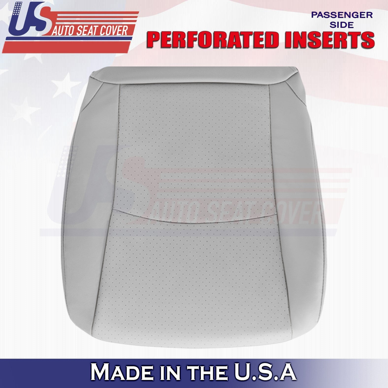 2008 2009 For Toyota Highlander 2x Top & 2x Bottom Perf Leather Seat Covers Gray