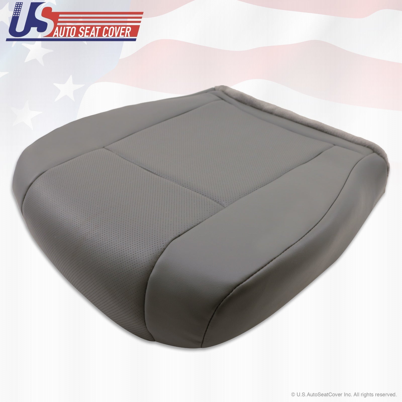 2013 2014 Ford E350 E450 Van Driver Side Bottom Perforated Vinyl Seat Cover Gray