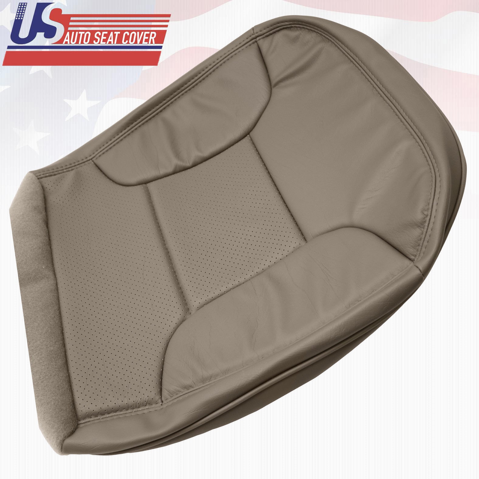 Passenger 1992-1996 Ford Bronco Bottom Leatherette Seat Cover Perforated Mocha*