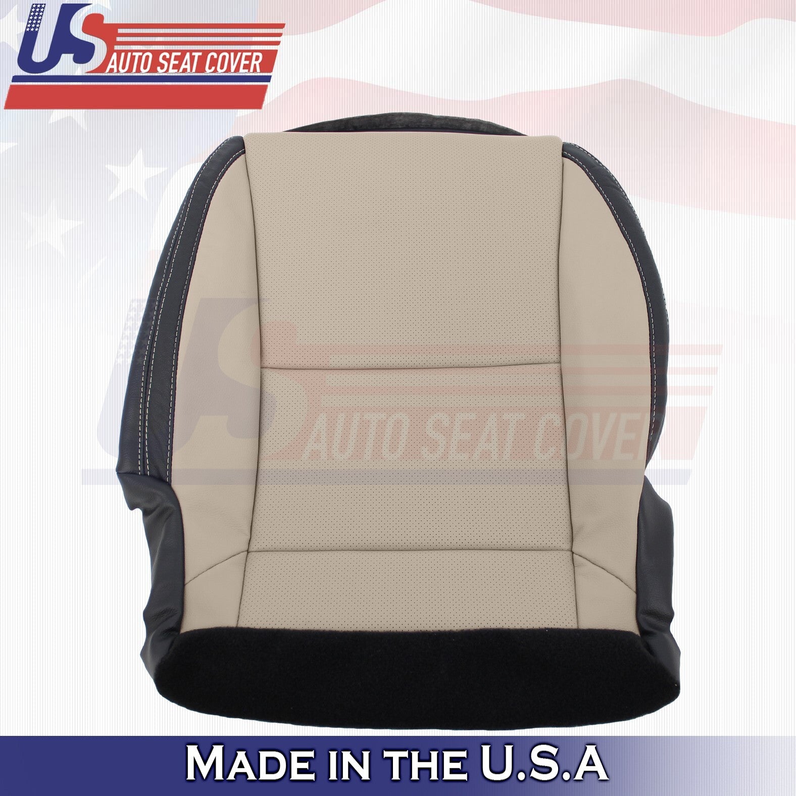 2010 to 2015 For Chevy Camaro Driver Bottom Perforated Leather Cover Beige/Black
