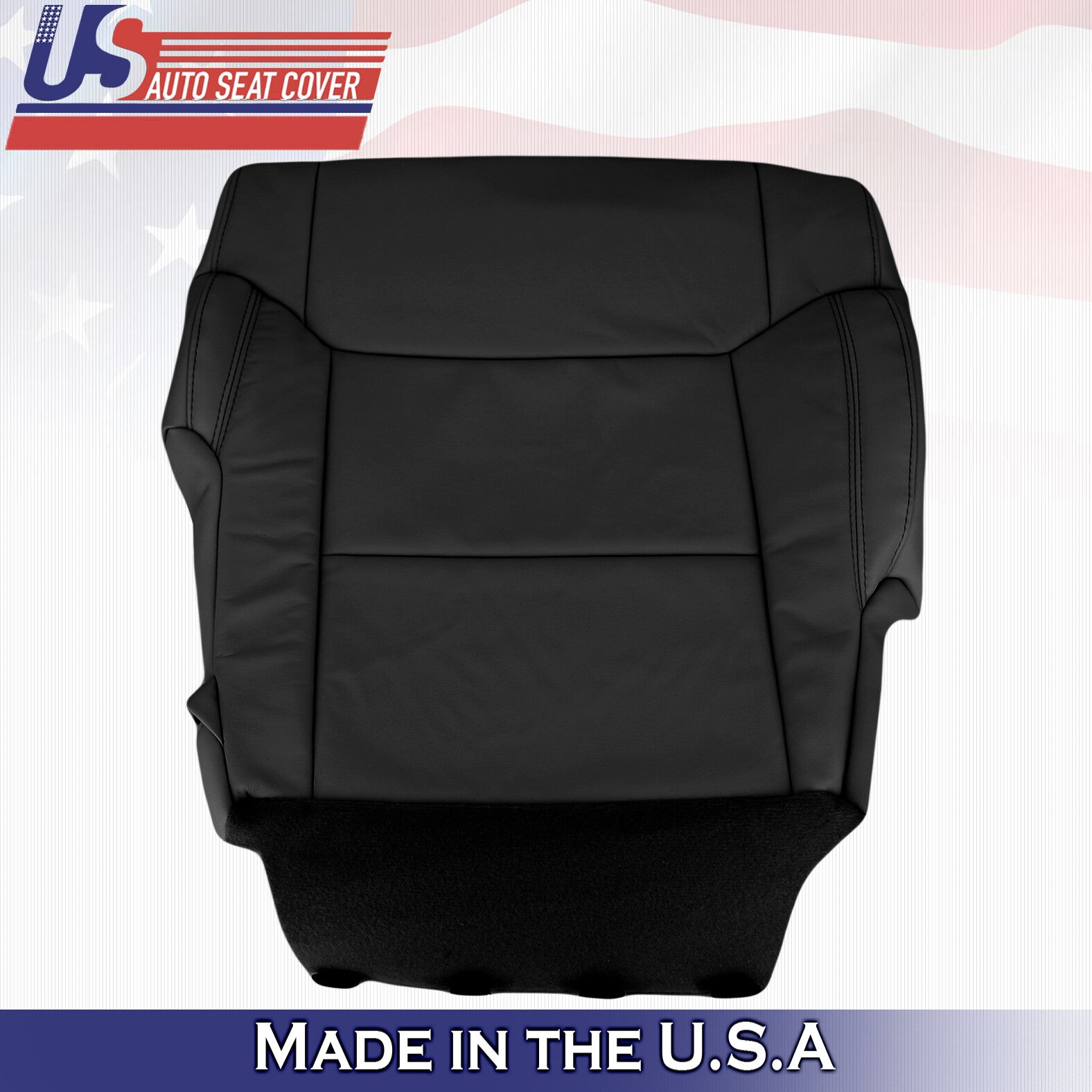 Fits 2014 to 2020 Toyota Tundra Front Passenger Bottom Leather Seat Cover Black