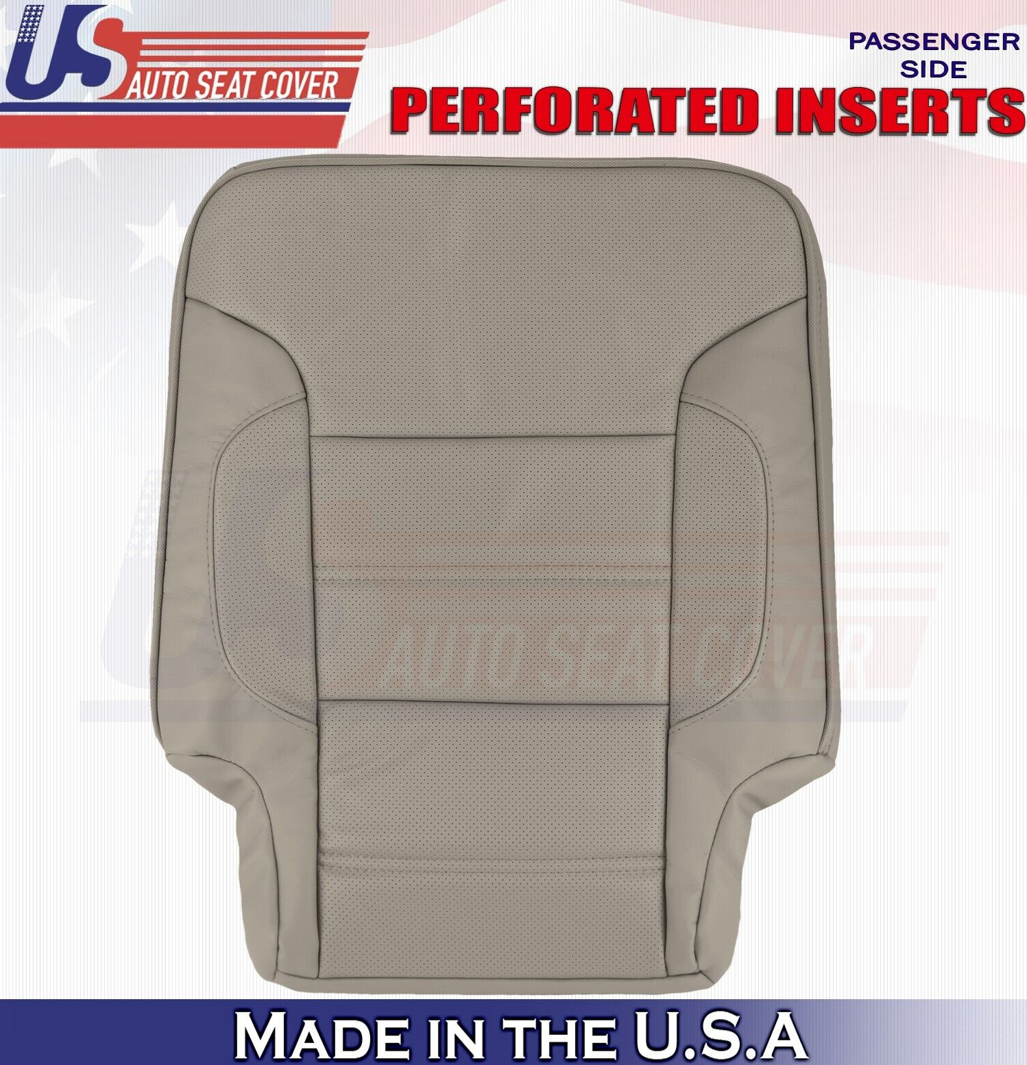2017 2018 2019 For GMC Yukon Denali 2nd Row Passenger Top Leather Seat Cover Tan