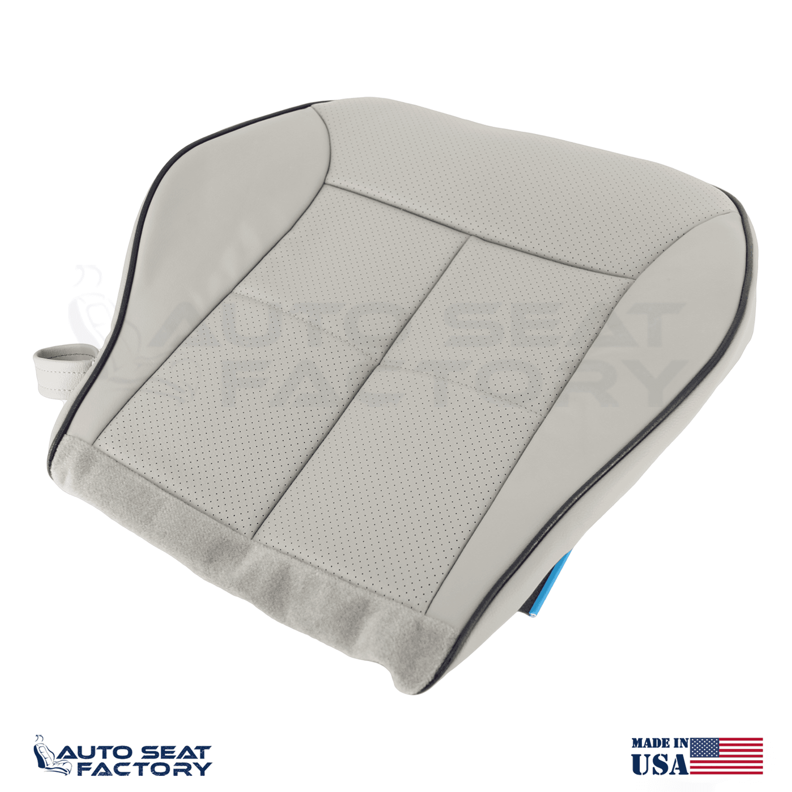 Fits 2007 - 2010 Lincoln MKX Front Perf. Bottom Gray Leather Seat Covers +Piping