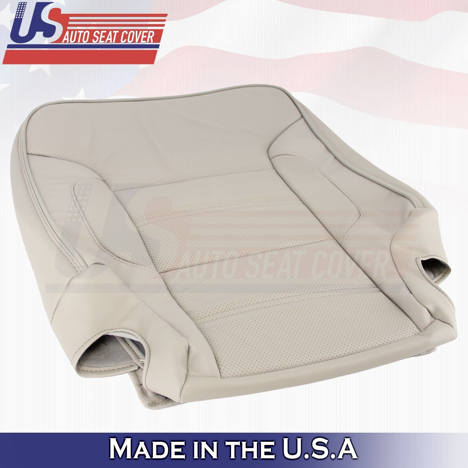 2014 to 2019 For GMC Yukon Denali Rear 2 Top & 2 Bottom Leather Seat Covers Tan