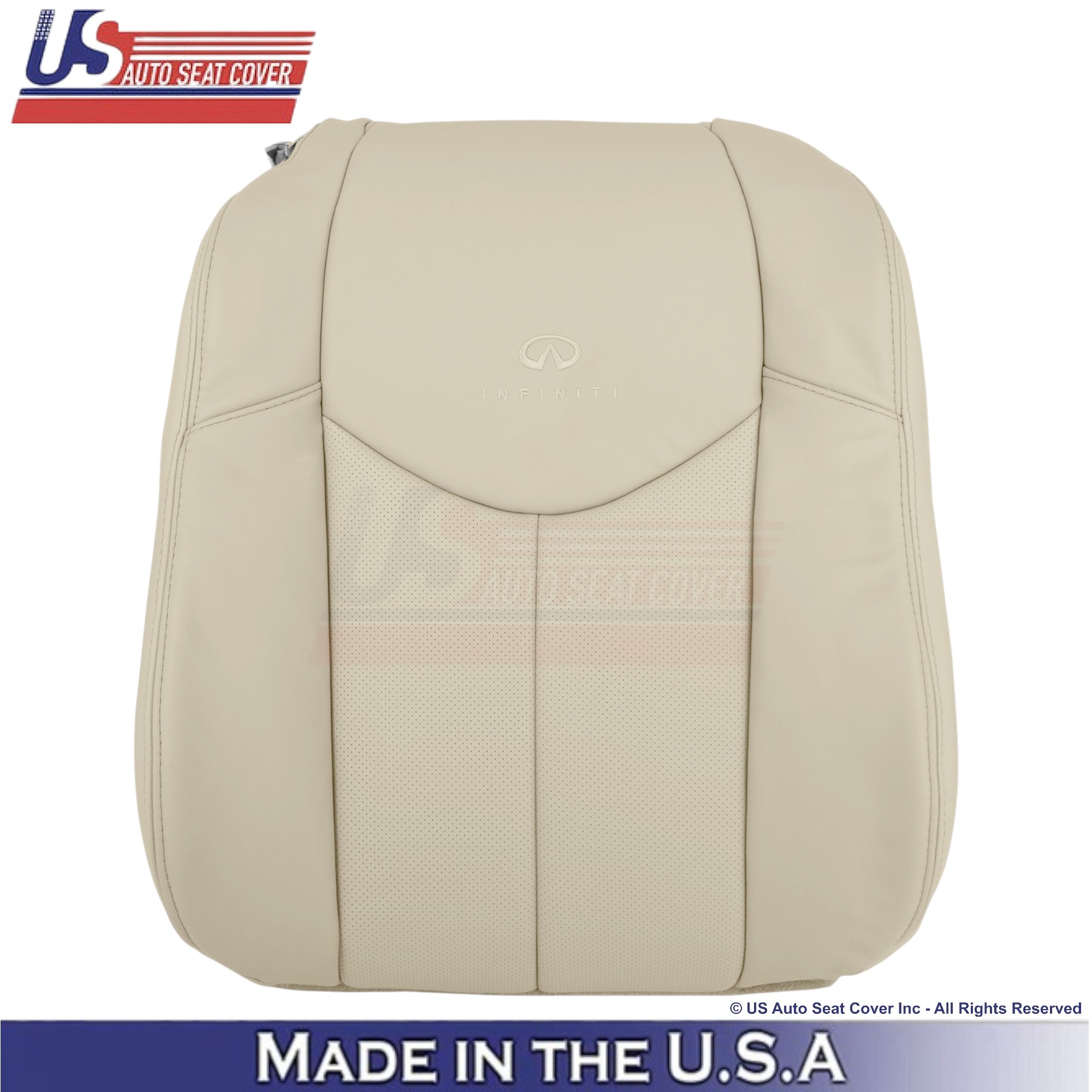 2008-2013 For Infiniti G37 Leather Perforated Front Replacement Seat Covers Wheat