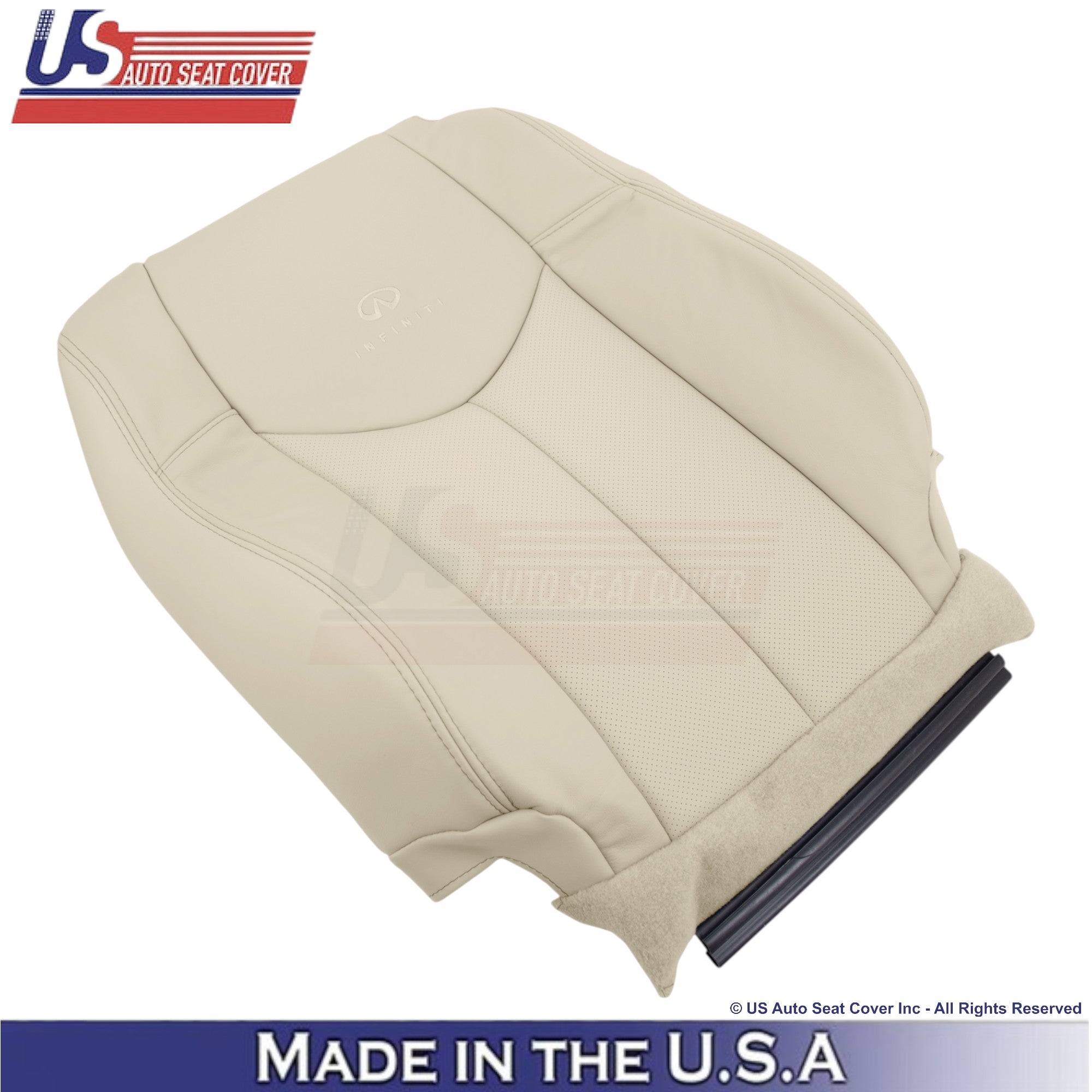 2008-2013 For Infiniti G37 Leather Perforated Driver/Passenger Bottom Covers Wheat
