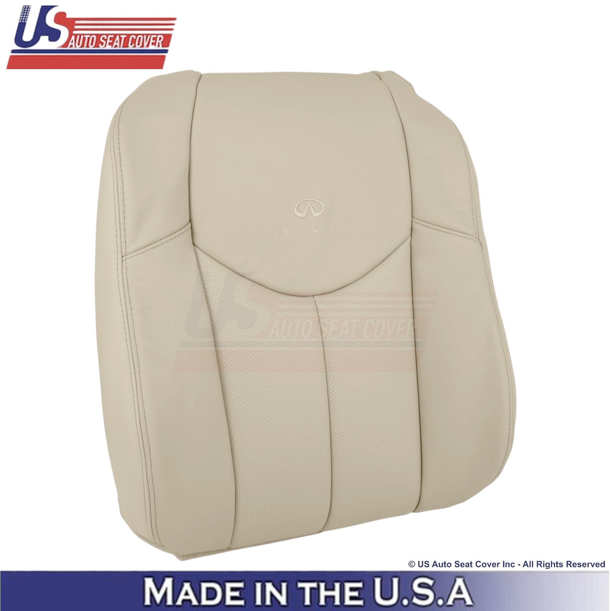 2008-2013 For Infiniti G37 Leather Perforated Passenger Top Seat Cover Wheat (Tan)