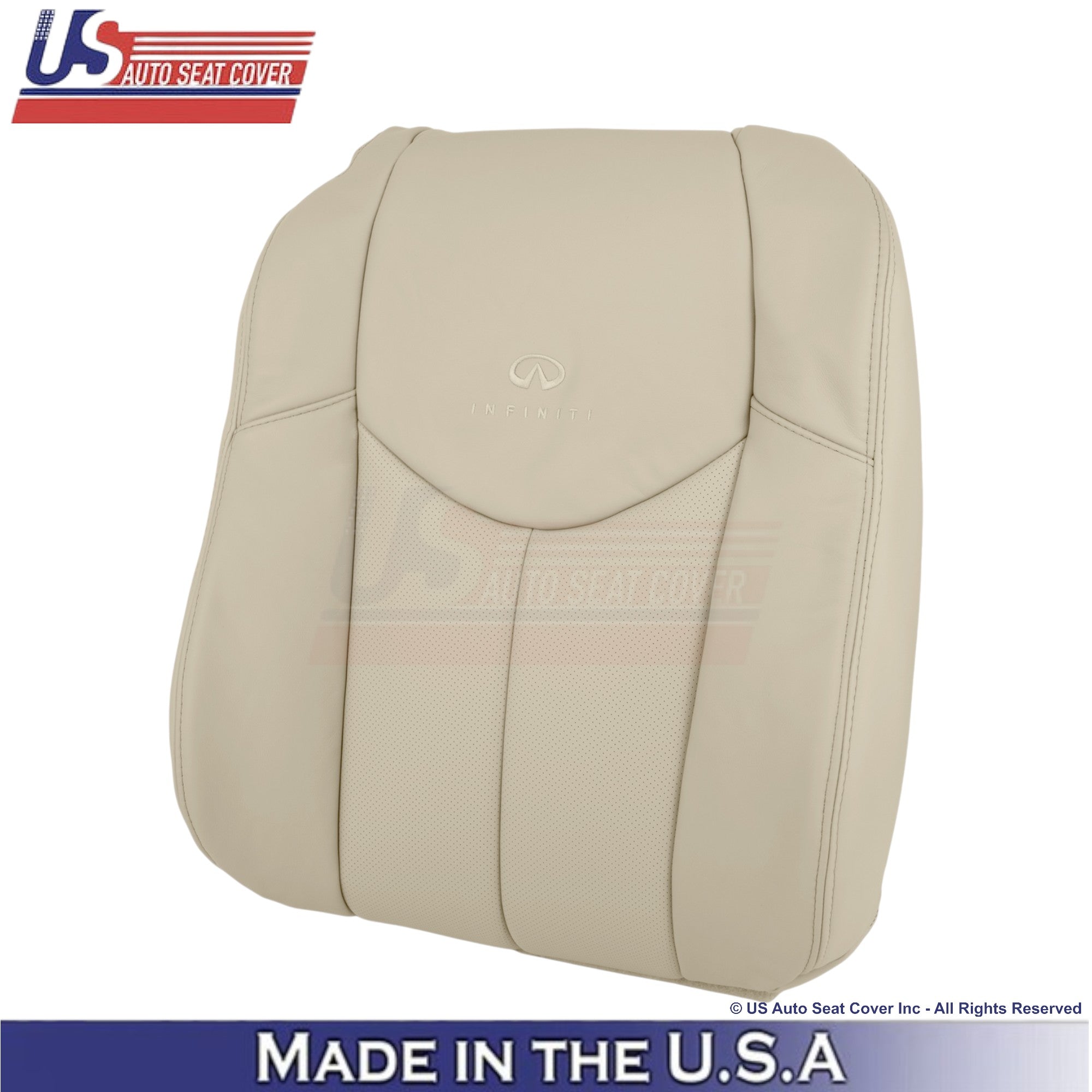 2008-2013 For Infiniti G37 Leather Perforated Passenger Top Seat Cover Wheat (Tan)