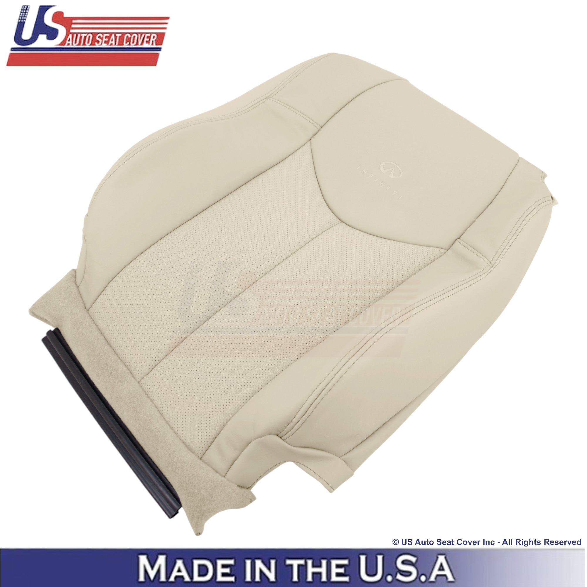 2008-2013 For Infiniti G37 Leather Perforated Driver/Passenger Bottom Covers Wheat