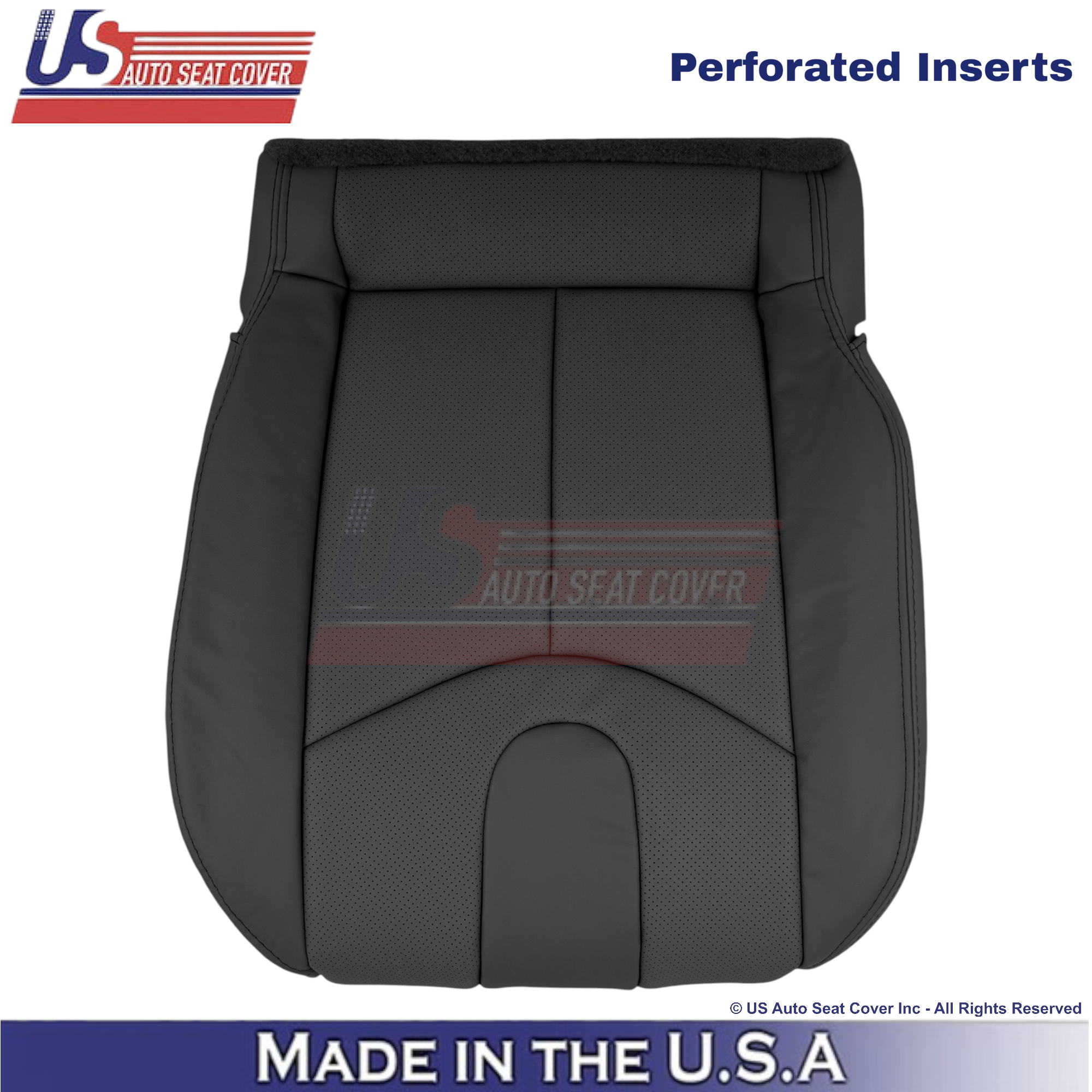 2008-2013 For Infiniti G37 Leather Perforated Driver Bottom Seat Cover Graphite