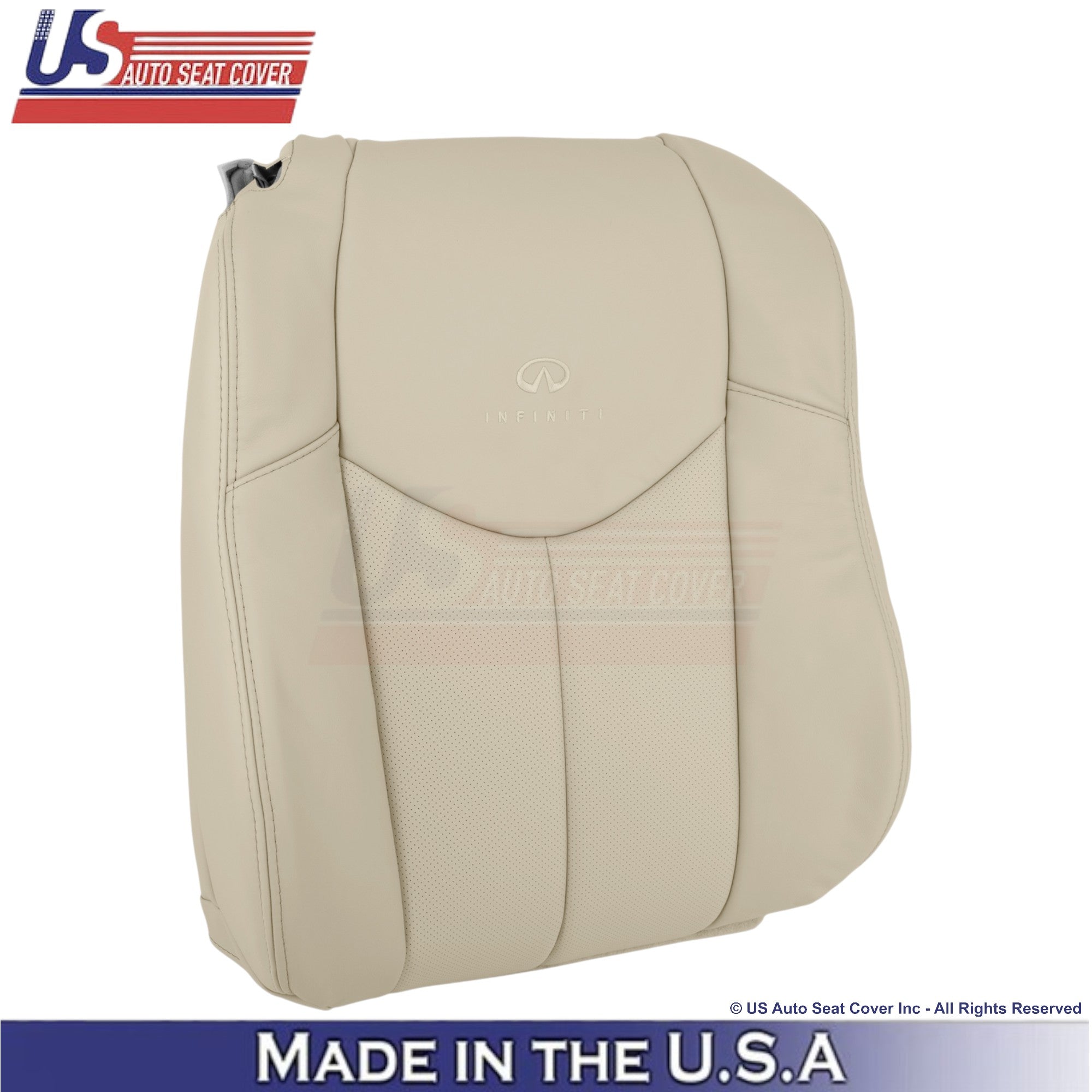 2008-2013 For Infiniti G37 Leather Perforated Driver/Passenger Bottom Covers Wheat