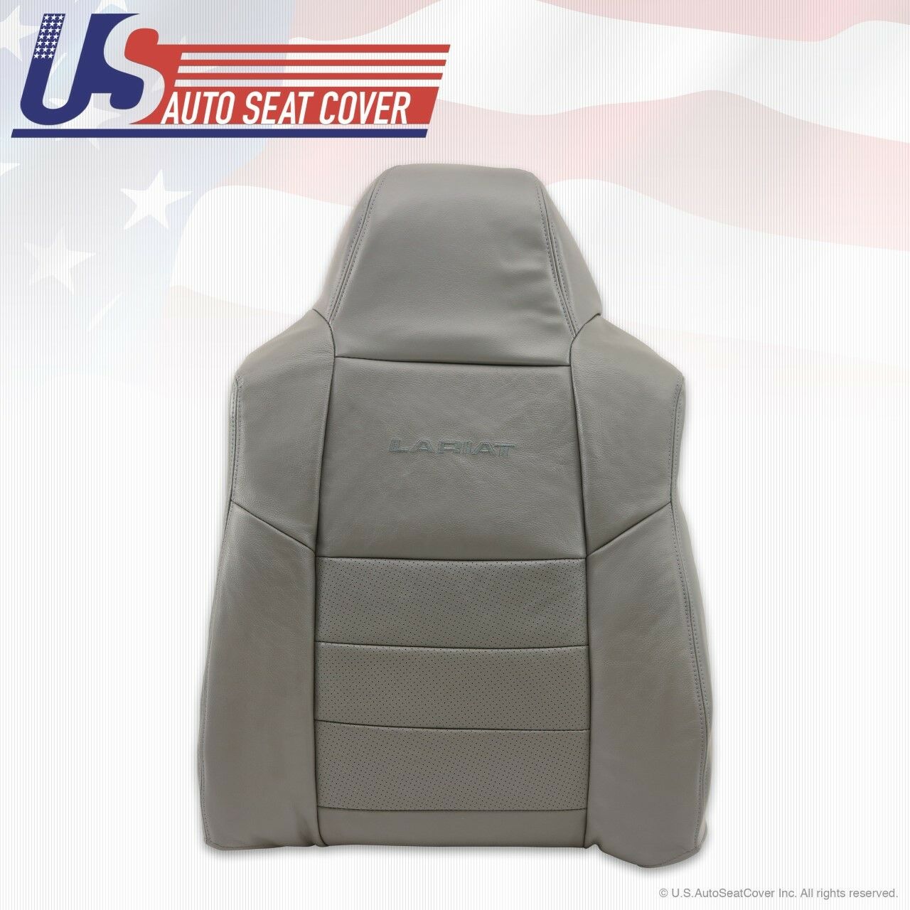 02 03 04 05 Ford F-250 Diesel 4X4 Driver Bottom & Back Leather Seat~Covers Gray