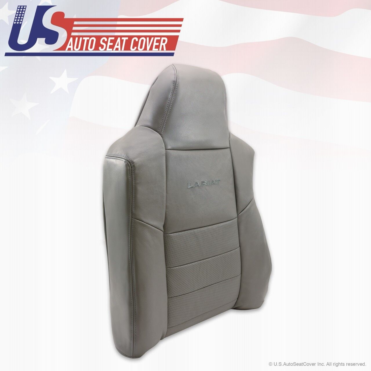 02 03 04 05 Ford F-250 Diesel 4X4 Driver Bottom & Back Leather Seat~Covers Gray