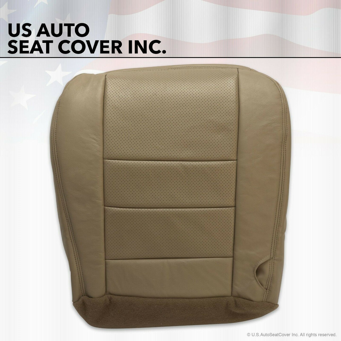 02 to 07 Ford F350 Lariat Driver Bottom Leather Seat Cover TAN Perforated Heated