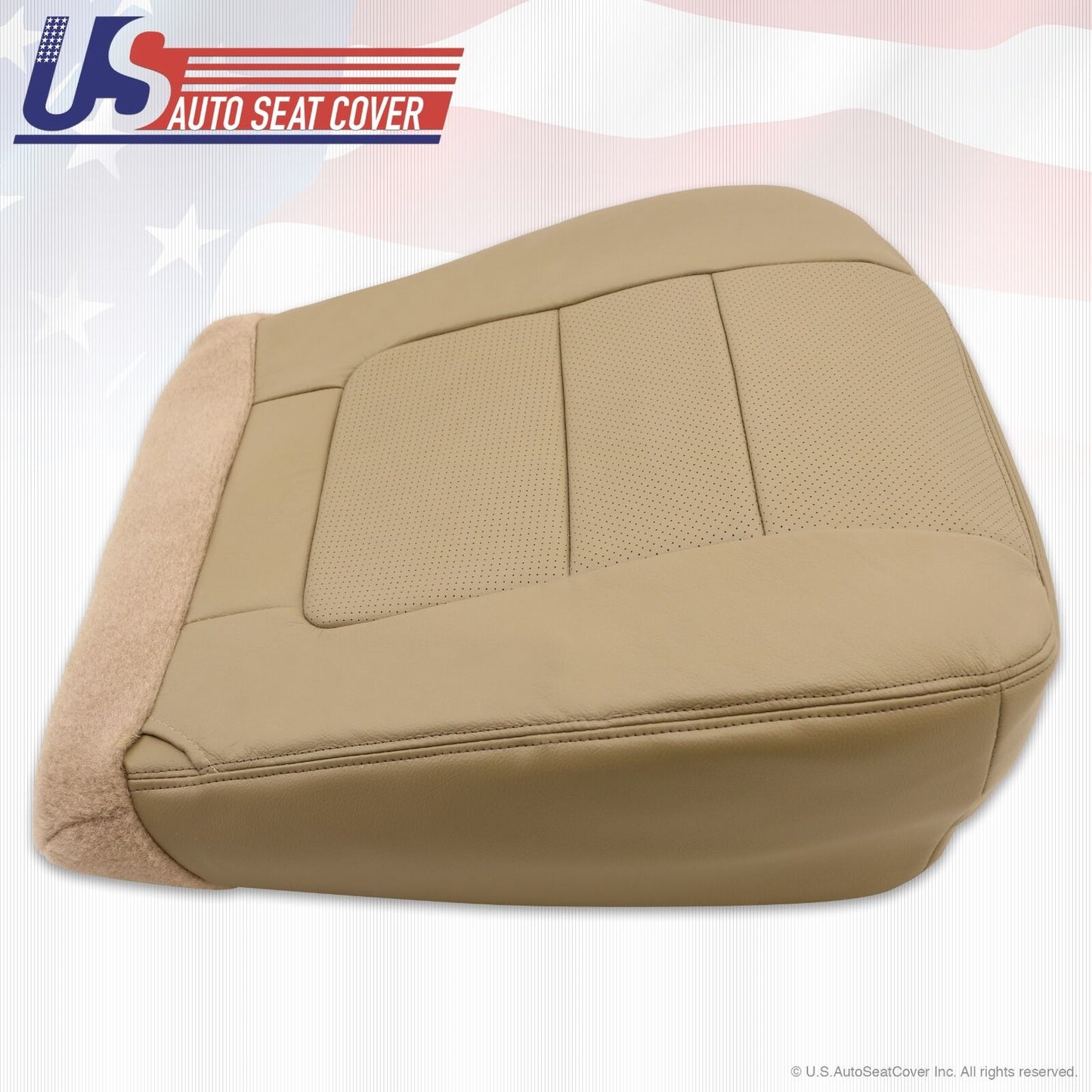 2001 Ford F250 F350 Lariat Driver & Passenger Bottom Leather Seat Covers TAN