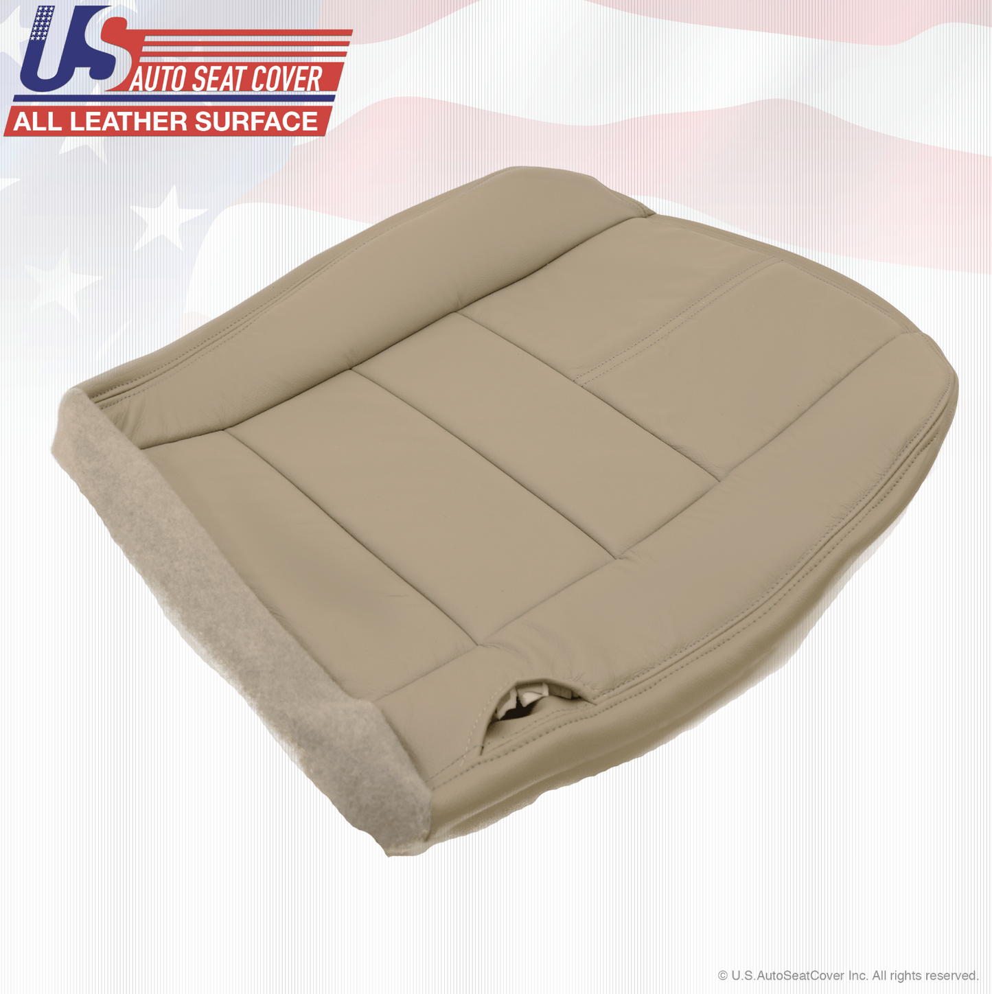 2008 Ford F250 Lariat PASSENGER Bottom Replacement Leather Seat Cover Stone Gray