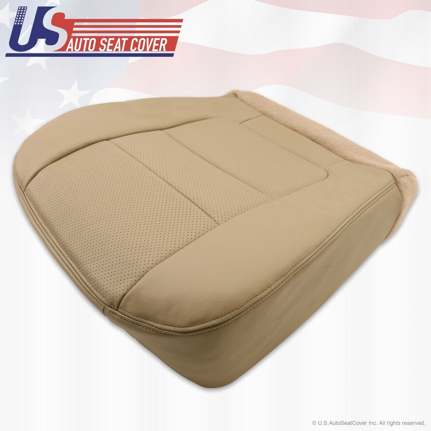 2001 Ford F250 F350 Lariat Driver & Passenger Bottom Leather Seat Covers TAN