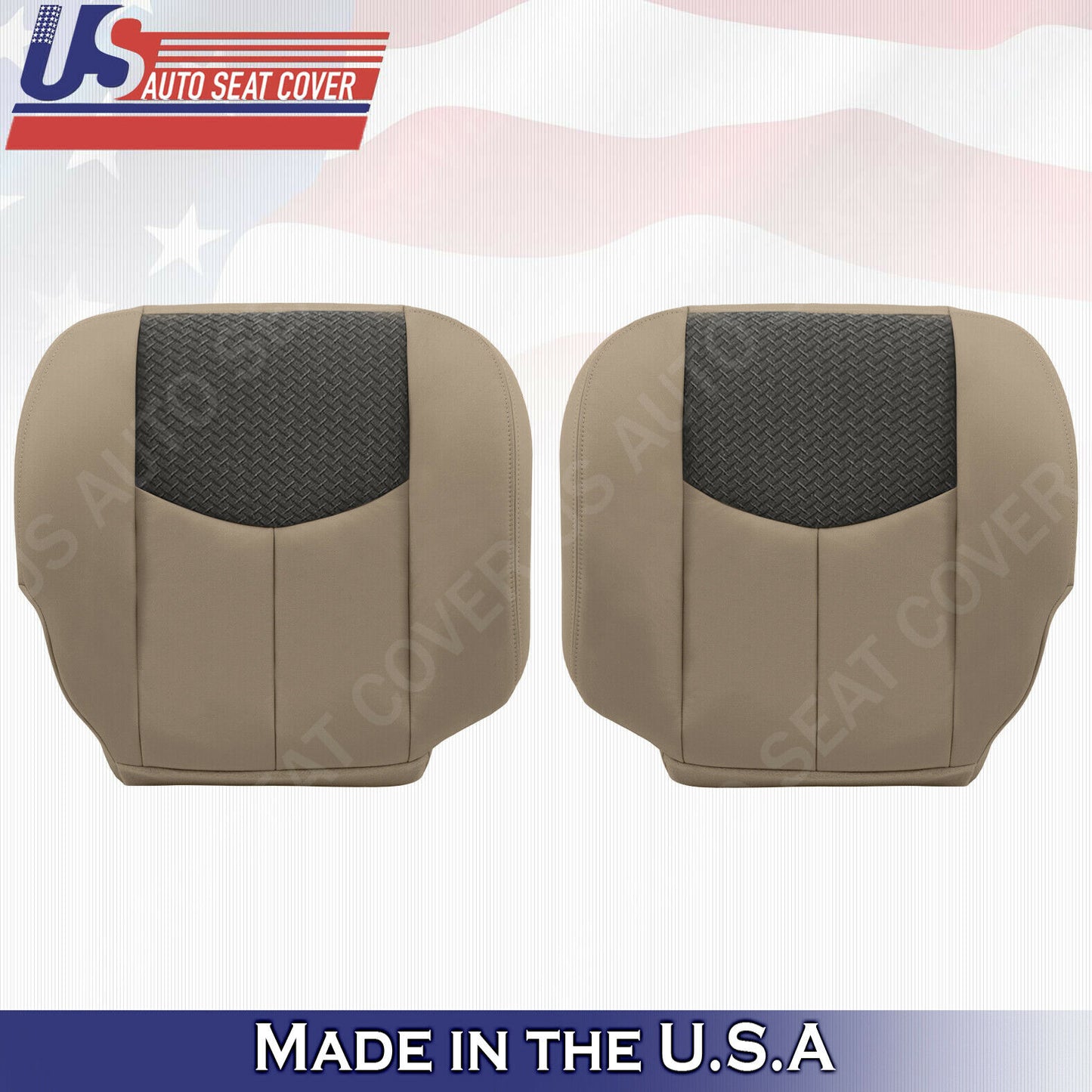 2003 2004 Chevy Avalanche PASSENGER Bottom Leather-Cloth Seat Cover "Dark Gray"