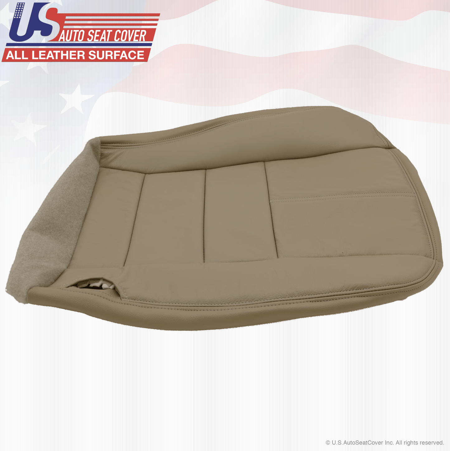 2008 Ford F250 Lariat PASSENGER Bottom Replacement Leather Seat Cover Stone Gray