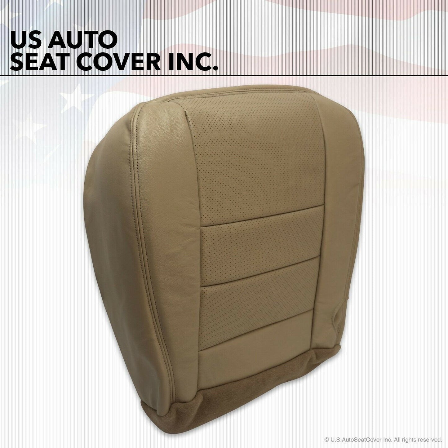 02 to 07 Ford F350 Lariat Driver Bottom Leather Seat Cover TAN Perforated Heated