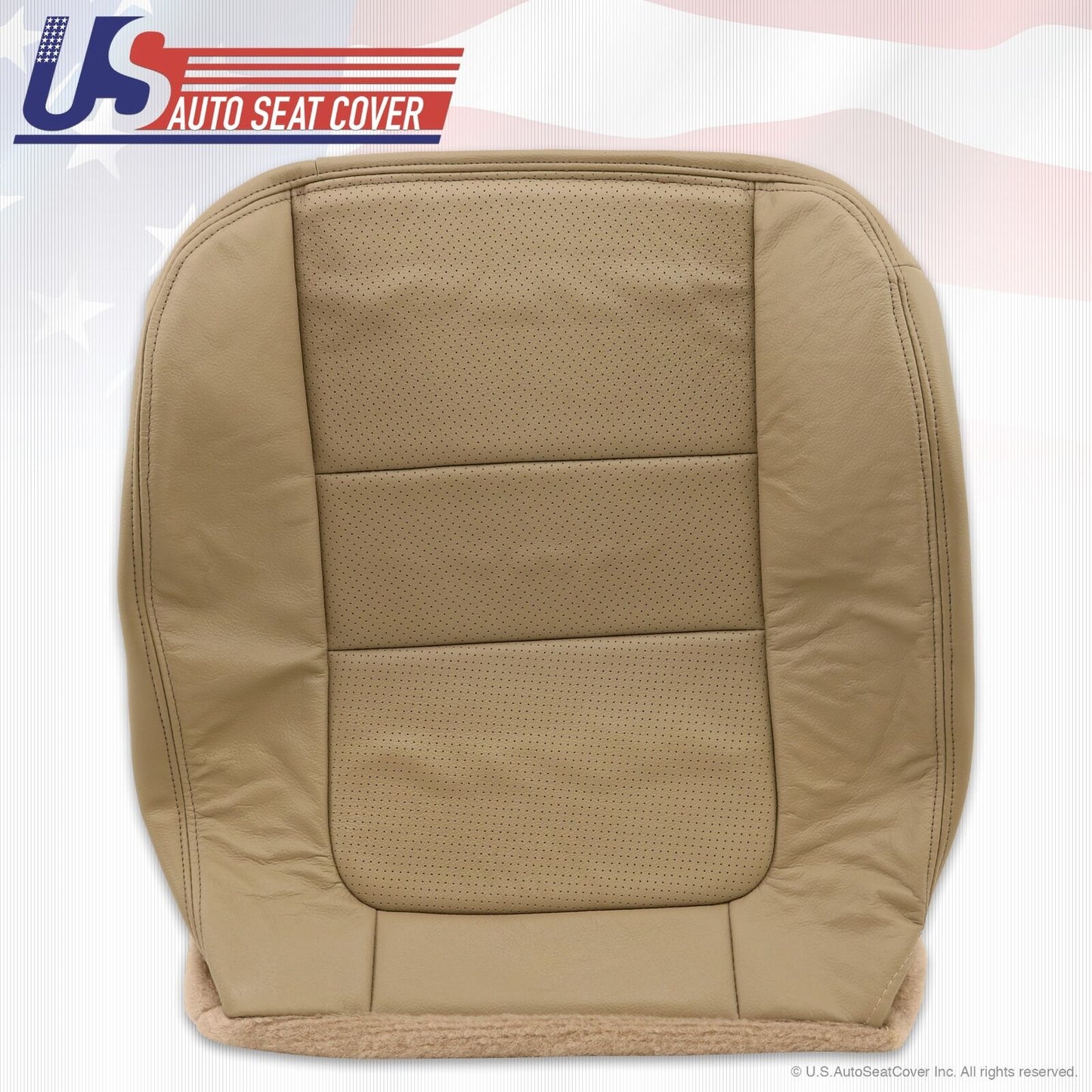 2001 Ford F250 F350 Lariat Driver & Passenger Bottom Leather Seat Covers TAN