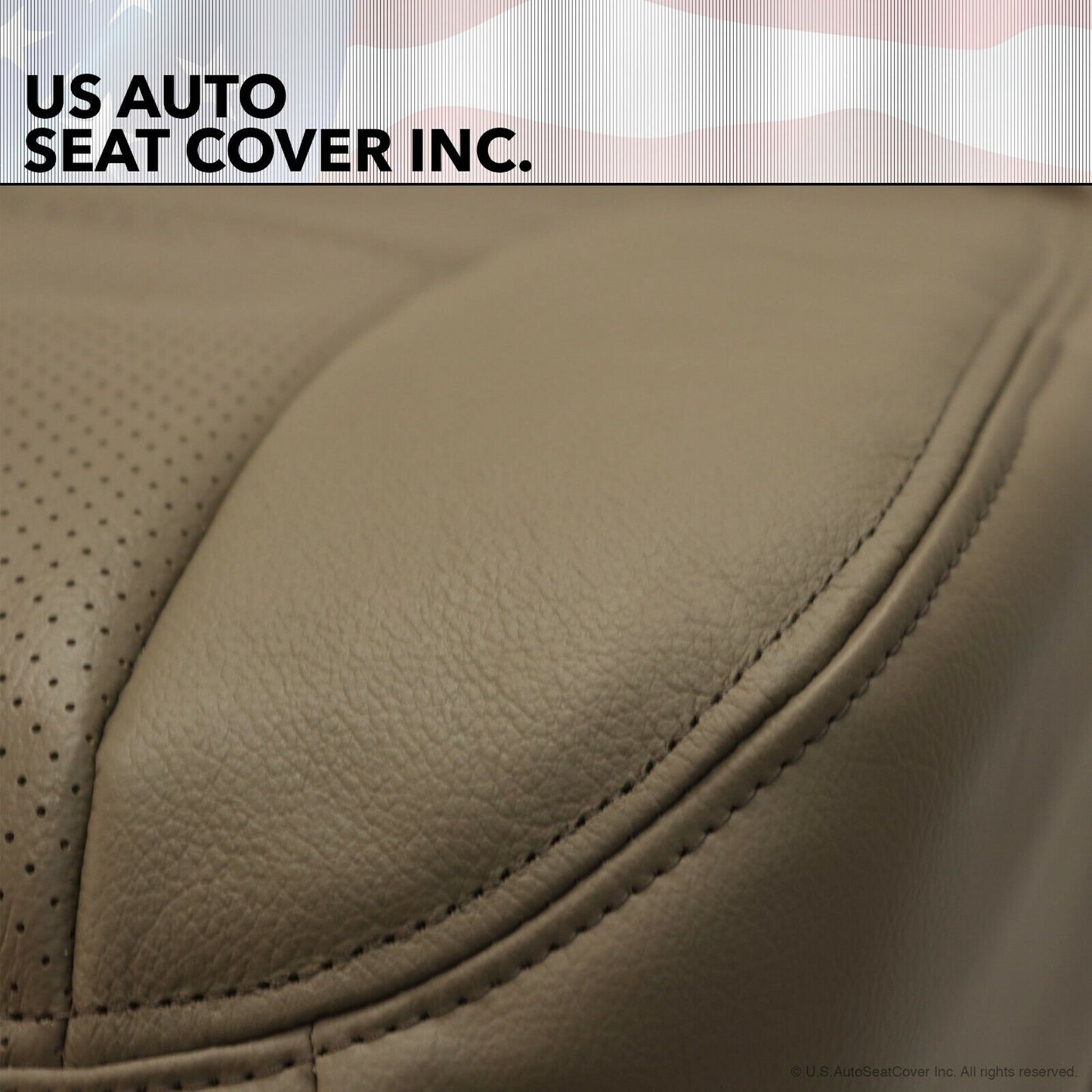 02-07 Ford F350 Lariat Driver Bottom Leather Seat Cover Med Parchment Perforated