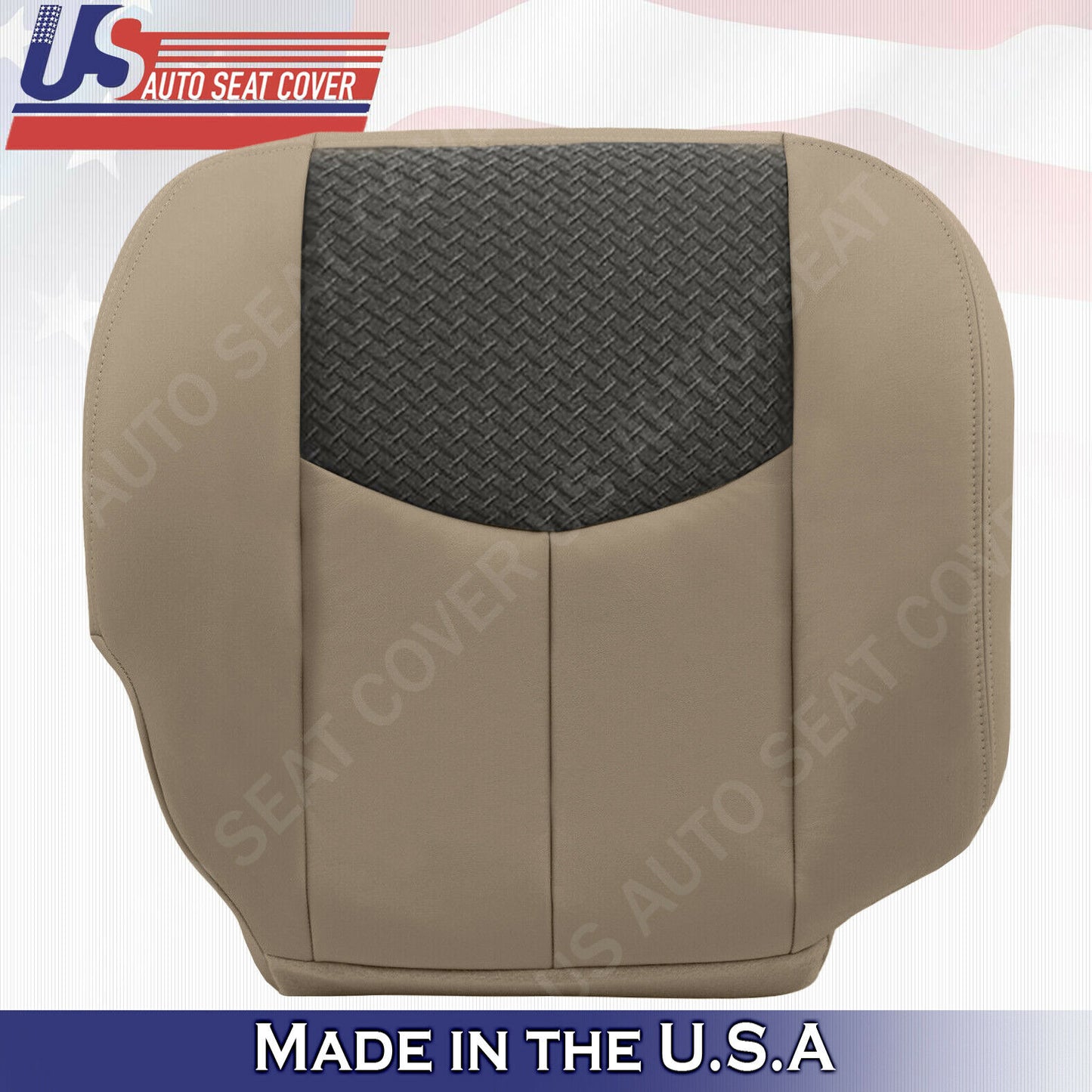 2003 2004 Chevy Avalanche PASSENGER Bottom Leather-Cloth Seat Cover "Dark Gray"