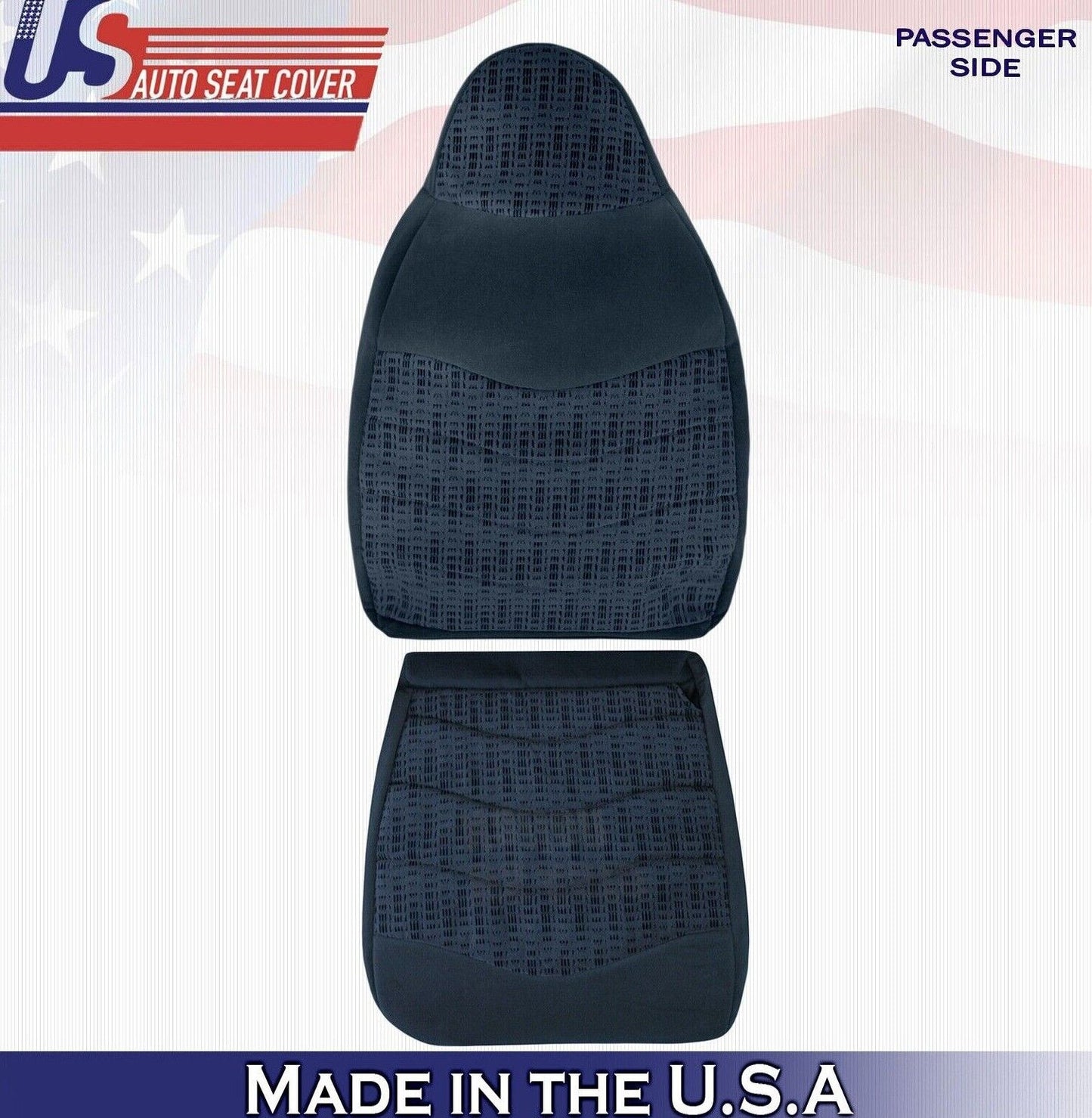 2000 For Ford F450 F550 XLT Passenger Side Top & Bottom Cloth Seat Covers Blue